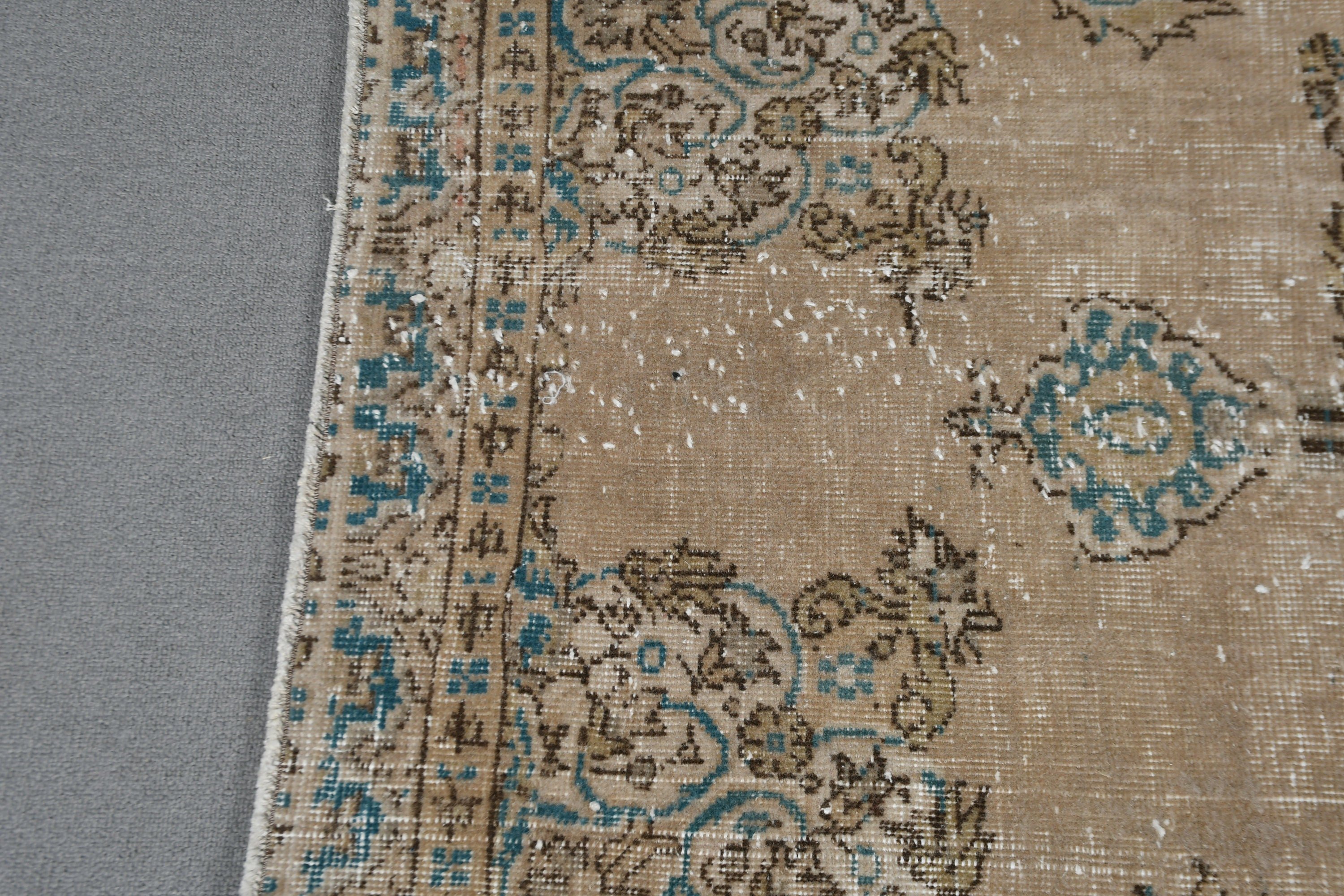 Oushak Rug, Boho Rug, Vintage Rug, Home Decor Rugs, Beige Antique Rug, Turkish Rug, 3.7x7.2 ft Area Rugs, Rugs for Floor, Living Room Rugs