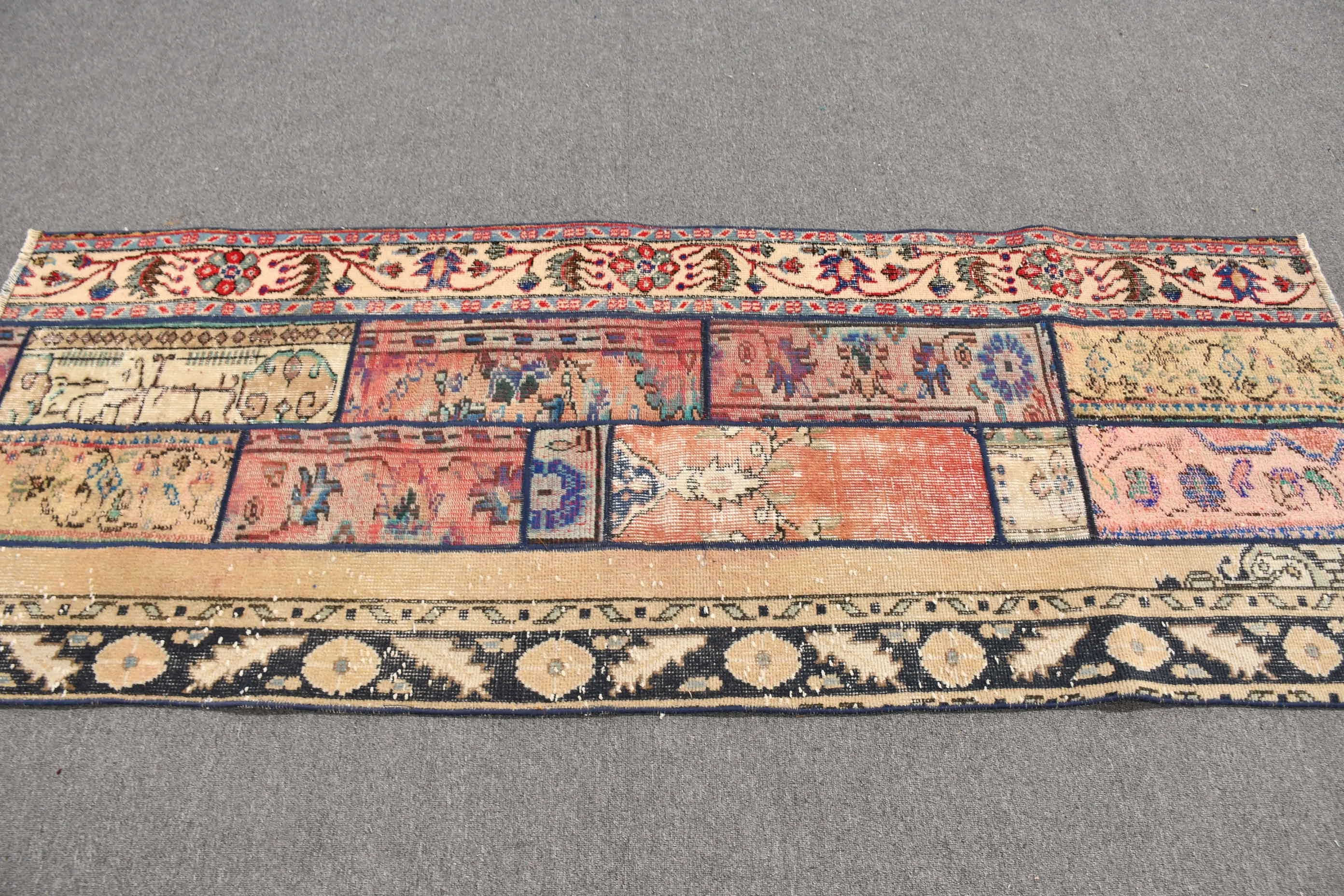 Oushak Rug, Rugs for Hallway, Red Home Decor Rugs, Vintage Rug, Stair Rugs, Anatolian Rug, 2.7x7 ft Runner Rugs, Hallway Rug, Turkish Rug