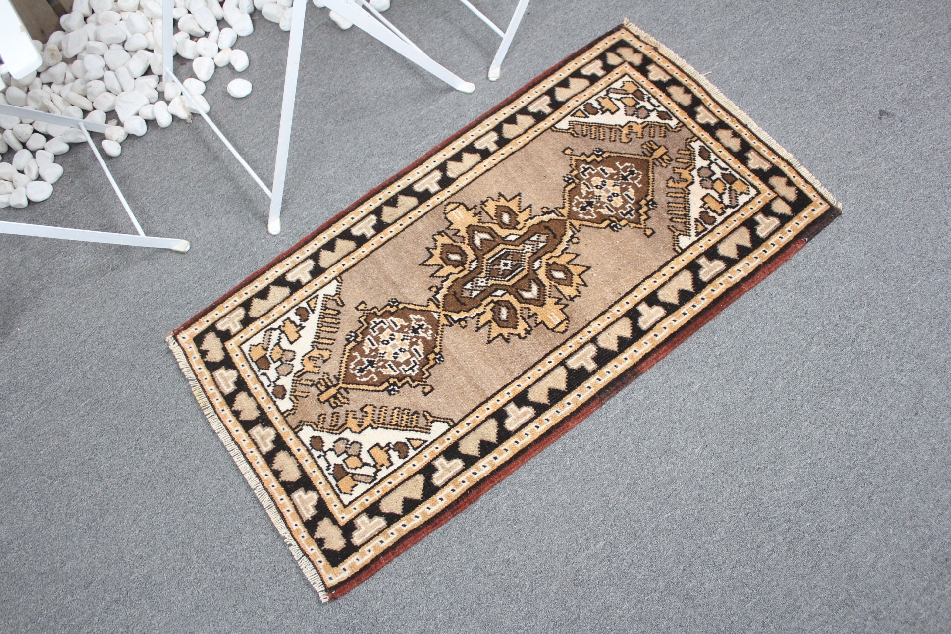 1.8x3.3 ft Small Rug, Oushak Rugs, Bathroom Rug, Vintage Rug, Turkish Rug, Bright Rug, Bedroom Rugs, Brown Anatolian Rugs, Anatolian Rugs