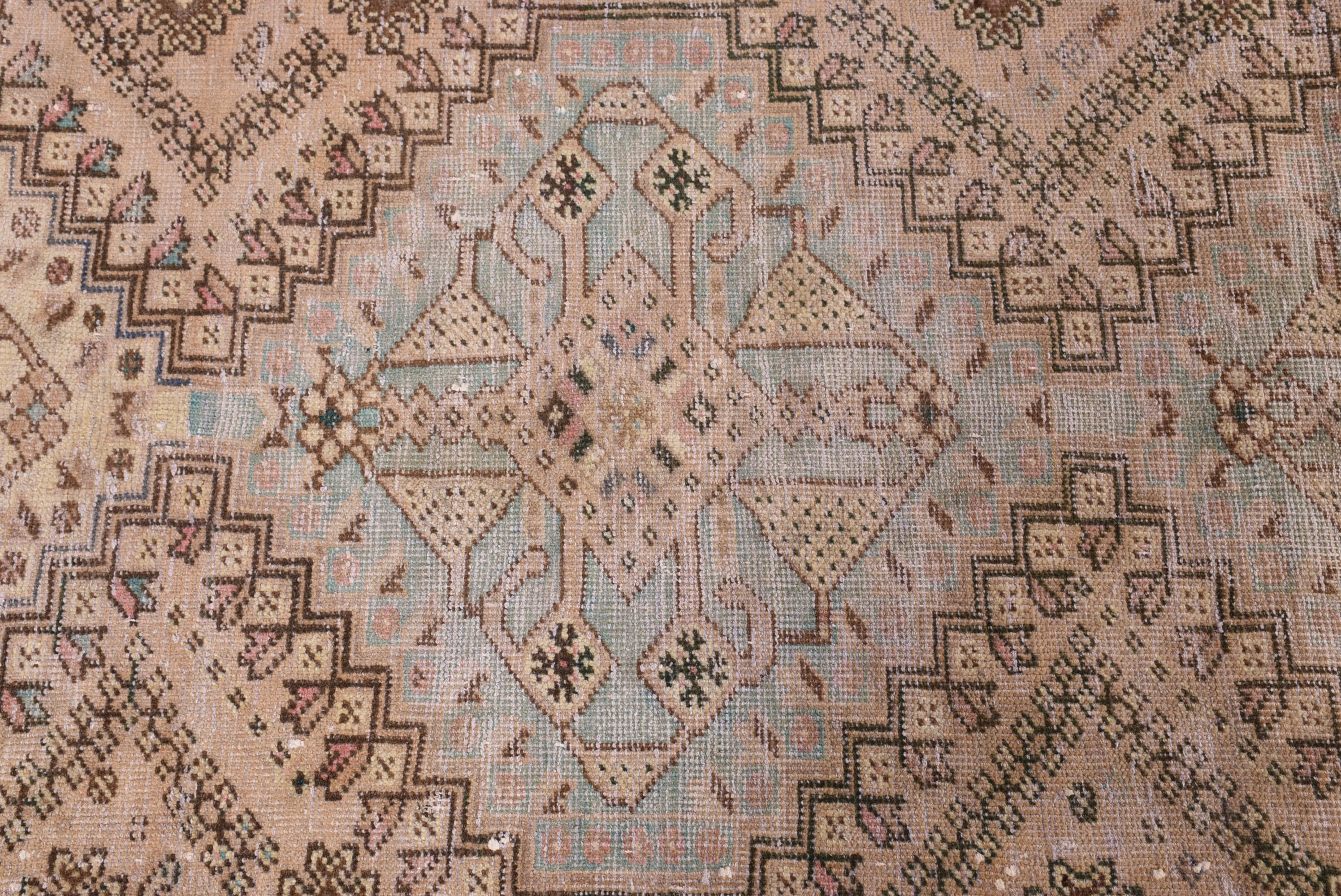 Vintage Halı, Antika Halılar, Türk Halısı, 3.5x9.7 ft Yolluk Halısı, Bej Modern Halı, Uzun Yolluk Halısı, Koridor Halıları, Soğuk Halı, Merdiven Halısı