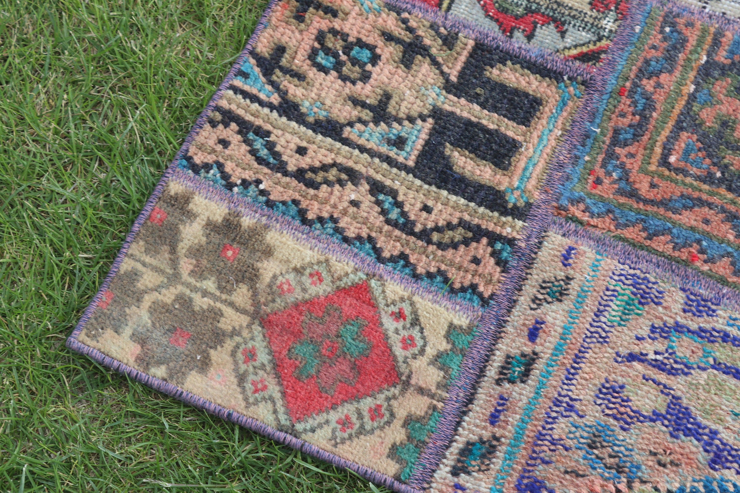 2.4x5.3 ft Small Rugs, Small Area Rug, Wall Hanging Rug, Purple Oriental Rug, Modern Rug, Vintage Rug, Turkish Rugs, Antique Rugs