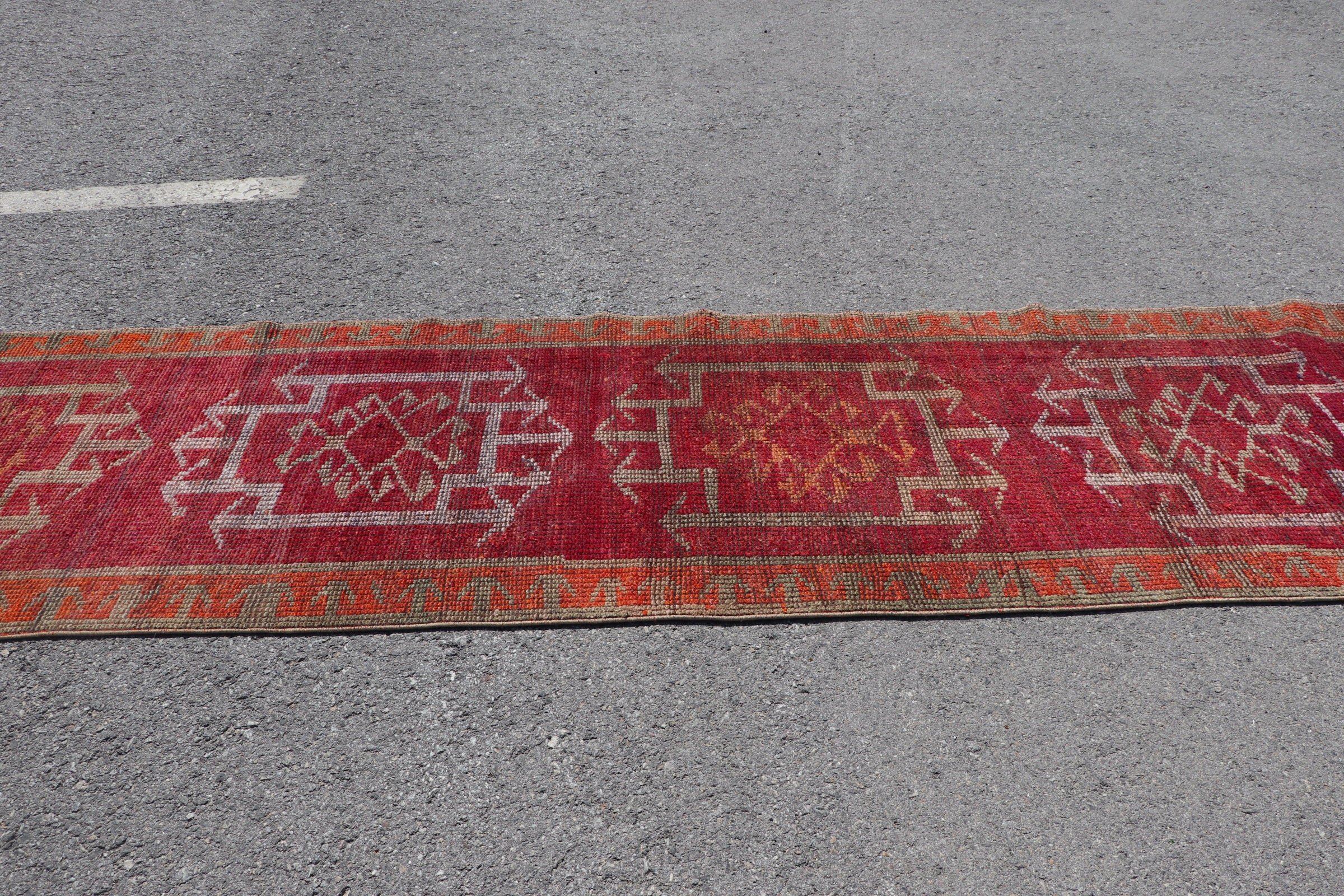 Anadolu Halısı, Türk Halısı, Etnik Halı, Koşucu Halıları, Yatak Odası Halıları, Vintage Halı, Kırmızı Yer Halıları, 2.9x11.4 ft Koşucu Halısı, Merdiven Halısı