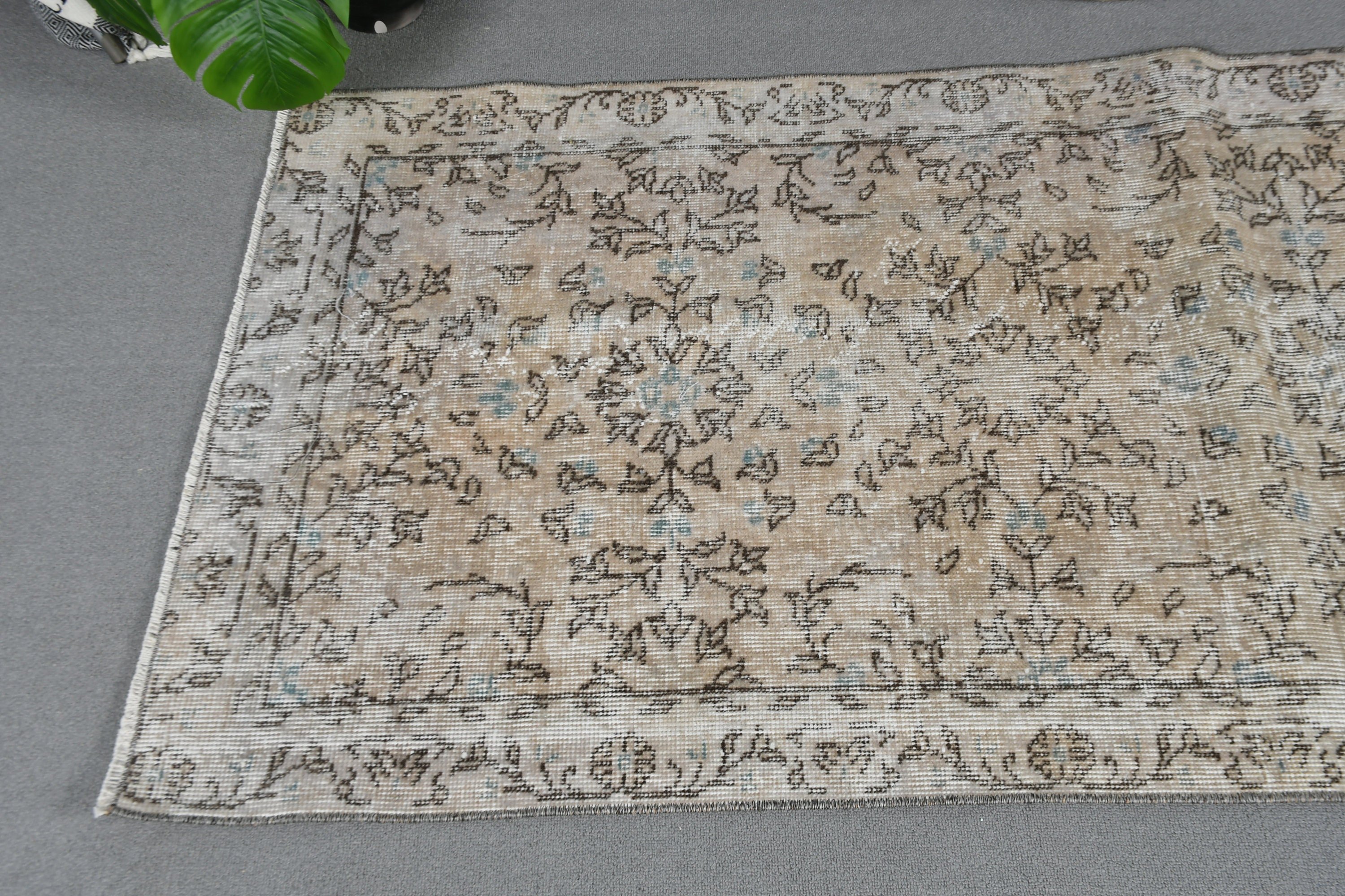 Turkish Rugs, Cool Rug, Entry Rug, Rugs for Entry, 2.9x6.4 ft Accent Rug, Beige Home Decor Rugs, Vintage Rug, Kitchen Rugs, Wool Rug