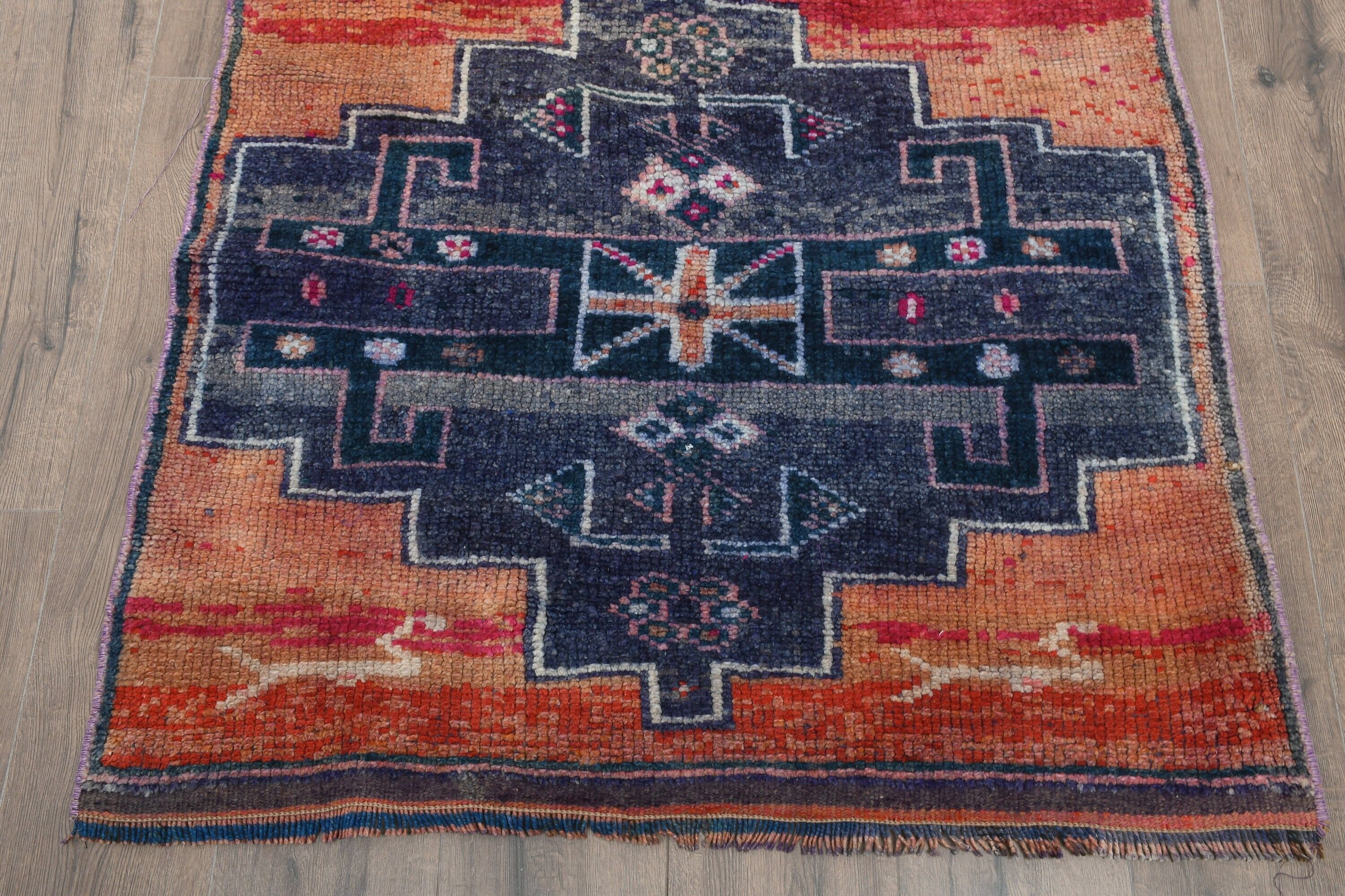 Yatak Odası Halısı, Vintage Halı, Türk Halıları, Kırmızı Oushak Halıları, Merdiven Halısı, Koridor Halıları, Soğuk Halı, 3.3x11.7 ft Koşucu Halısı, Koridor Halısı