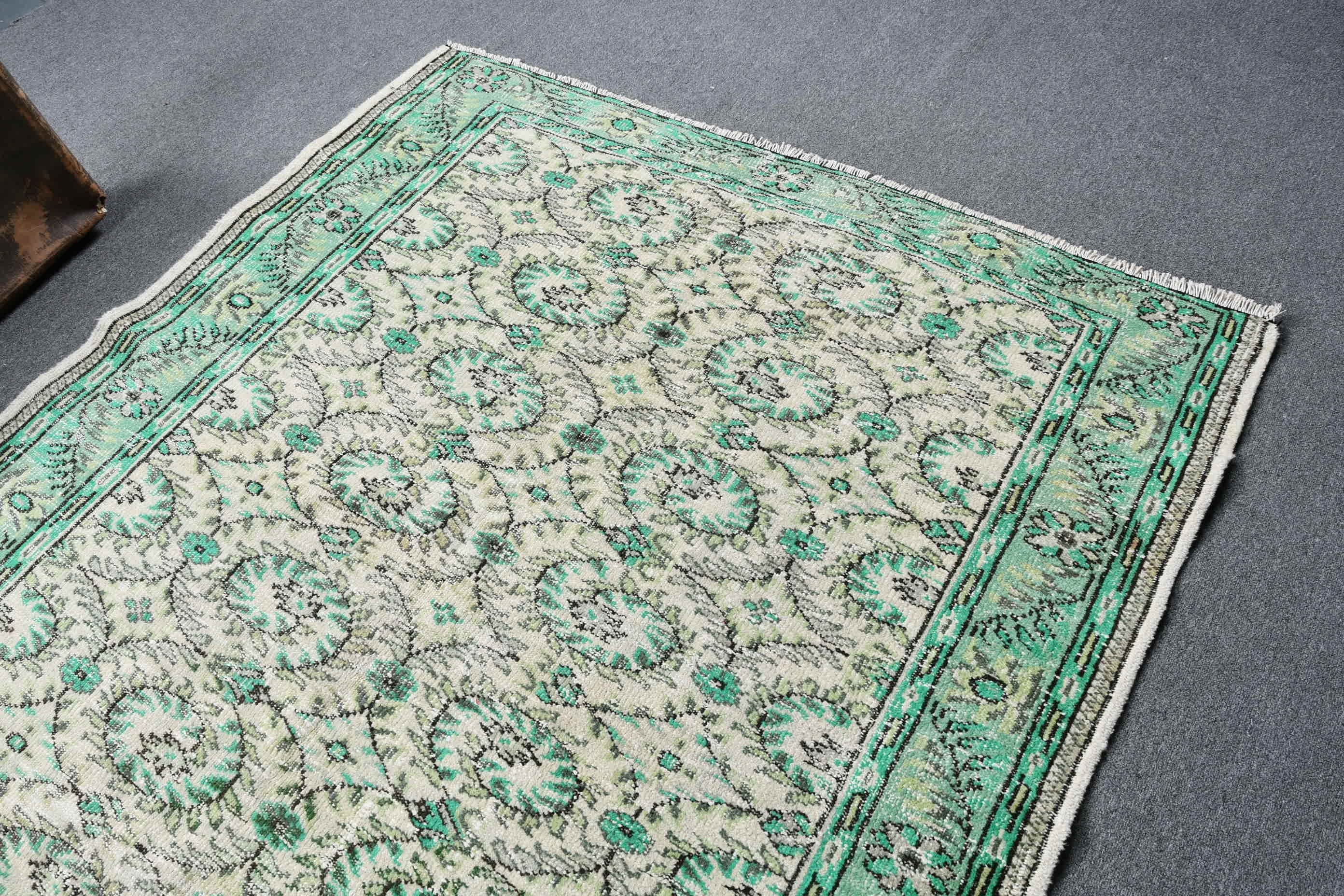 Turkish Rugs, Green Bedroom Rug, Nomadic Rug, Vintage Rugs, Salon Rugs, Dining Room Rug, Antique Rug, 5.5x8.8 ft Large Rugs