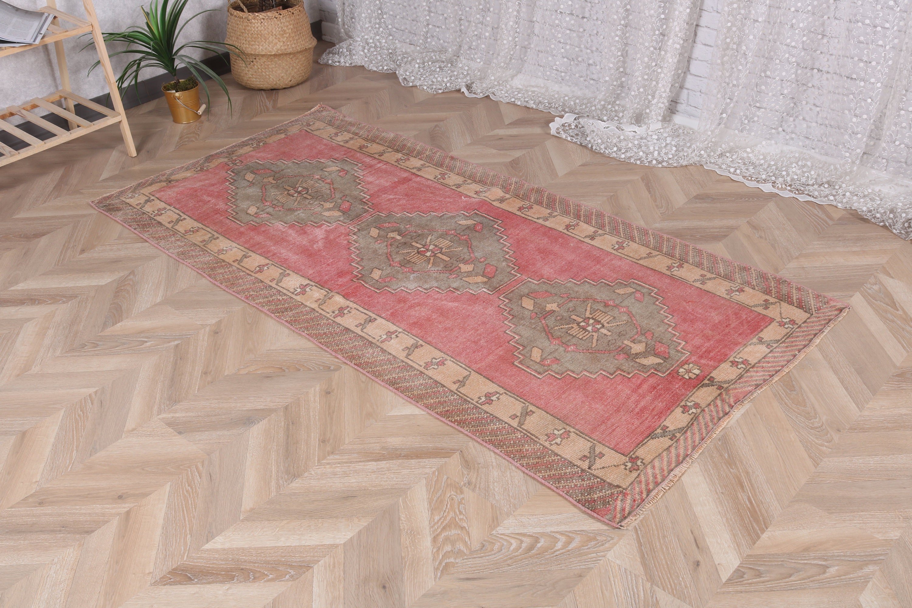 Modern Halı, Düz Dokuma Halılar, Pembe Yatak Odası Halıları, 3,1x6,5 ft Accent Halı, Vintage Halı, Yatak Odası Halıları, Türk Halısı, Yurt Vurgulu Halı Halıları