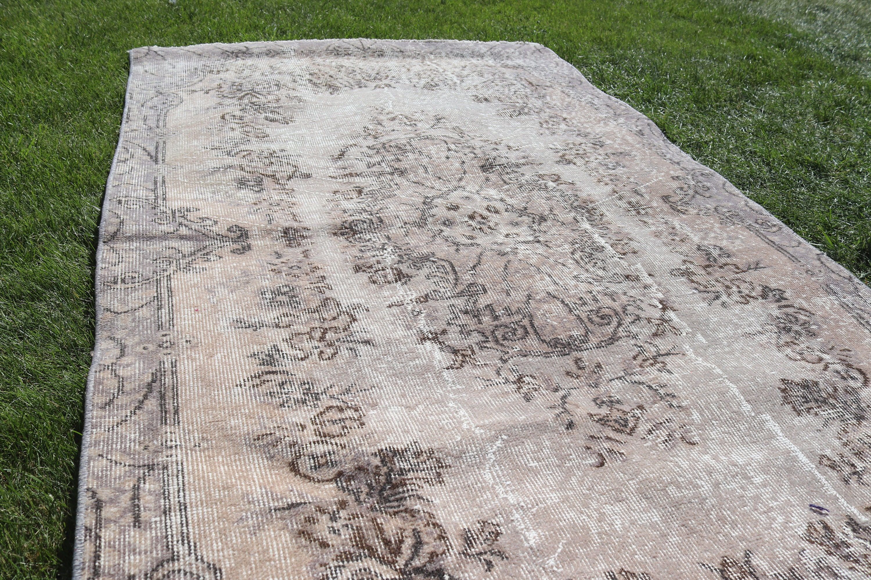 Neutral Rug, Living Room Rug, Vintage Rugs, Turkish Rugs, Dining Room Rug, Statement Rugs, Beige Flatweave Rugs, 3.8x6.5 ft Area Rugs