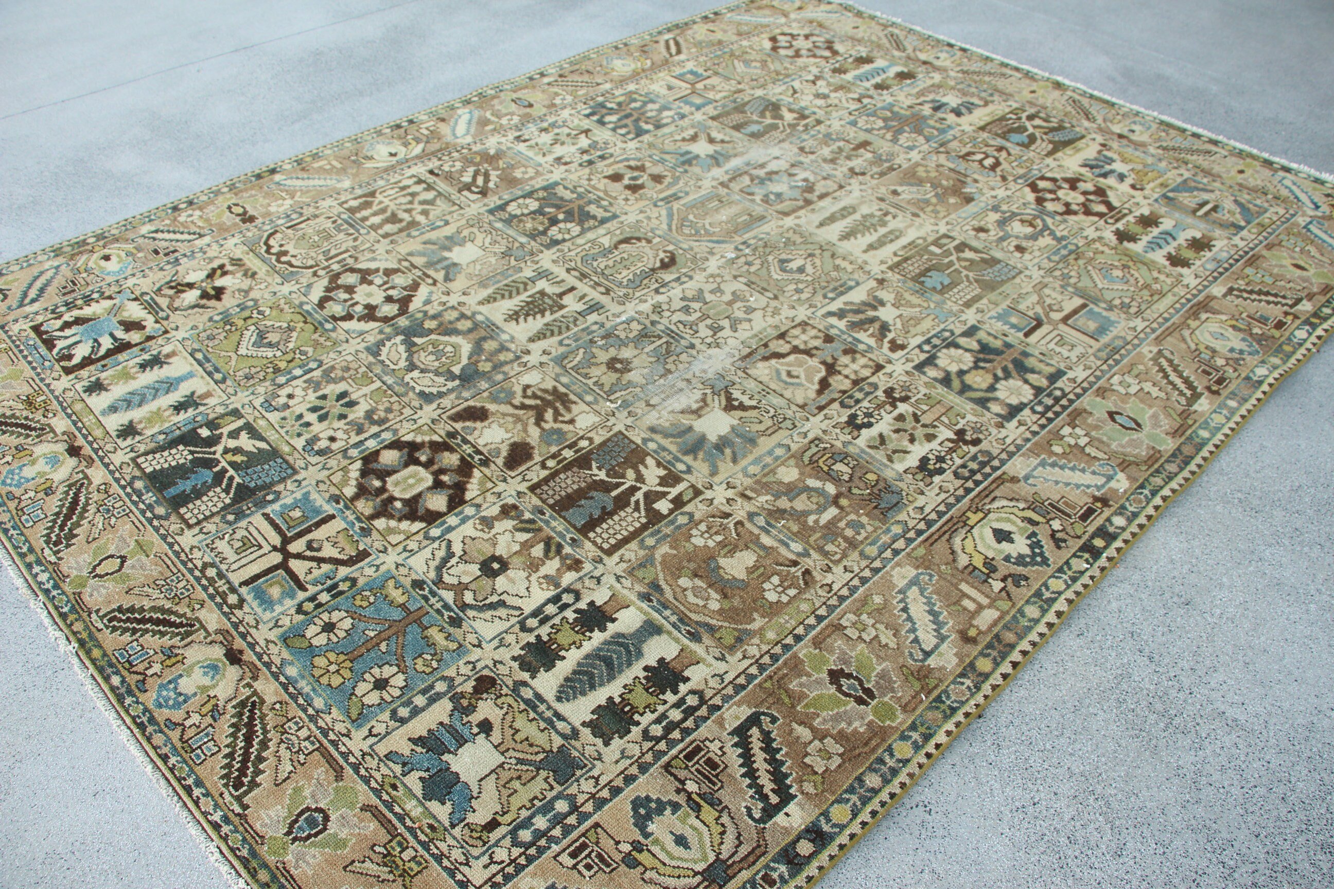 Bedroom Rugs, Turkish Rugs, 7.1x9.8 ft Large Rugs, Dining Room Rug, Luxury Rugs, Vintage Rugs, Brown Home Decor Rugs