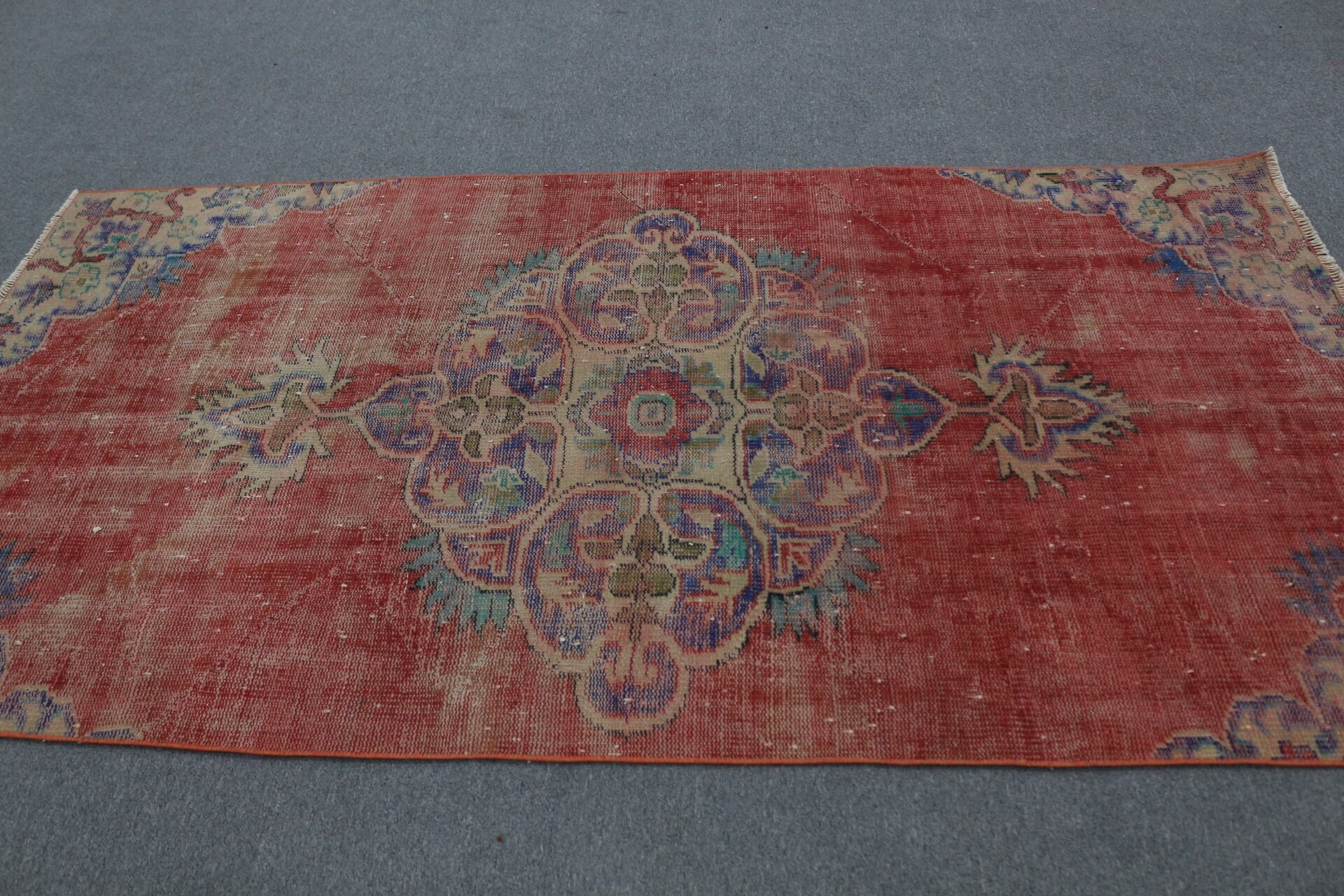 Cool Rug, Bedroom Rugs, Red Wool Rug, Turkish Rugs, Vintage Decor Rug, Antique Rug, Vintage Rugs, 4.2x8 ft Area Rugs, Rugs for Bedroom