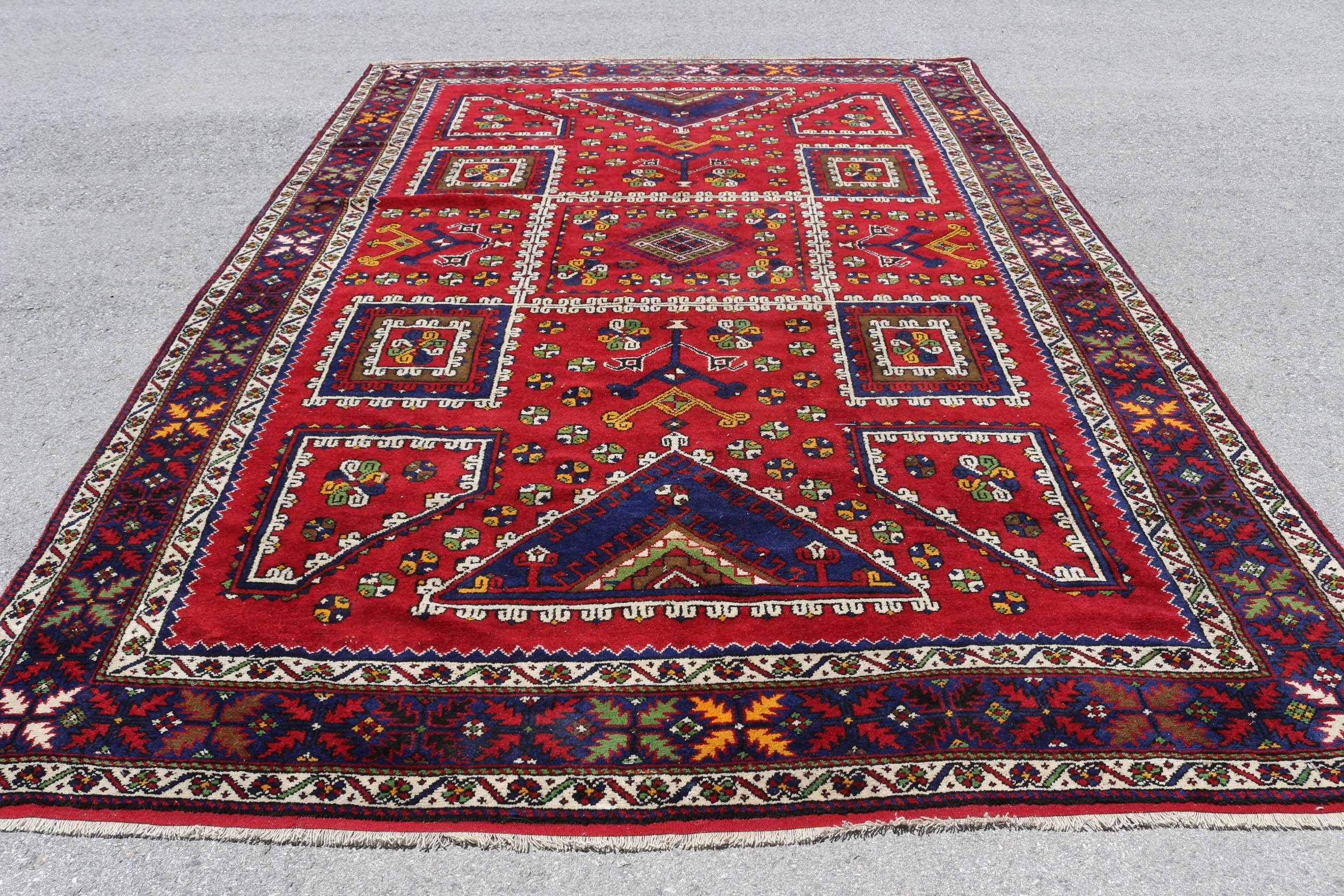 Oriental Rugs, 8.2x12.3 ft Oversize Rug, Rugs for Salon, Wool Rug, Living Room Rug, Vintage Rug, Salon Rug, Turkish Rug, Red Anatolian Rug