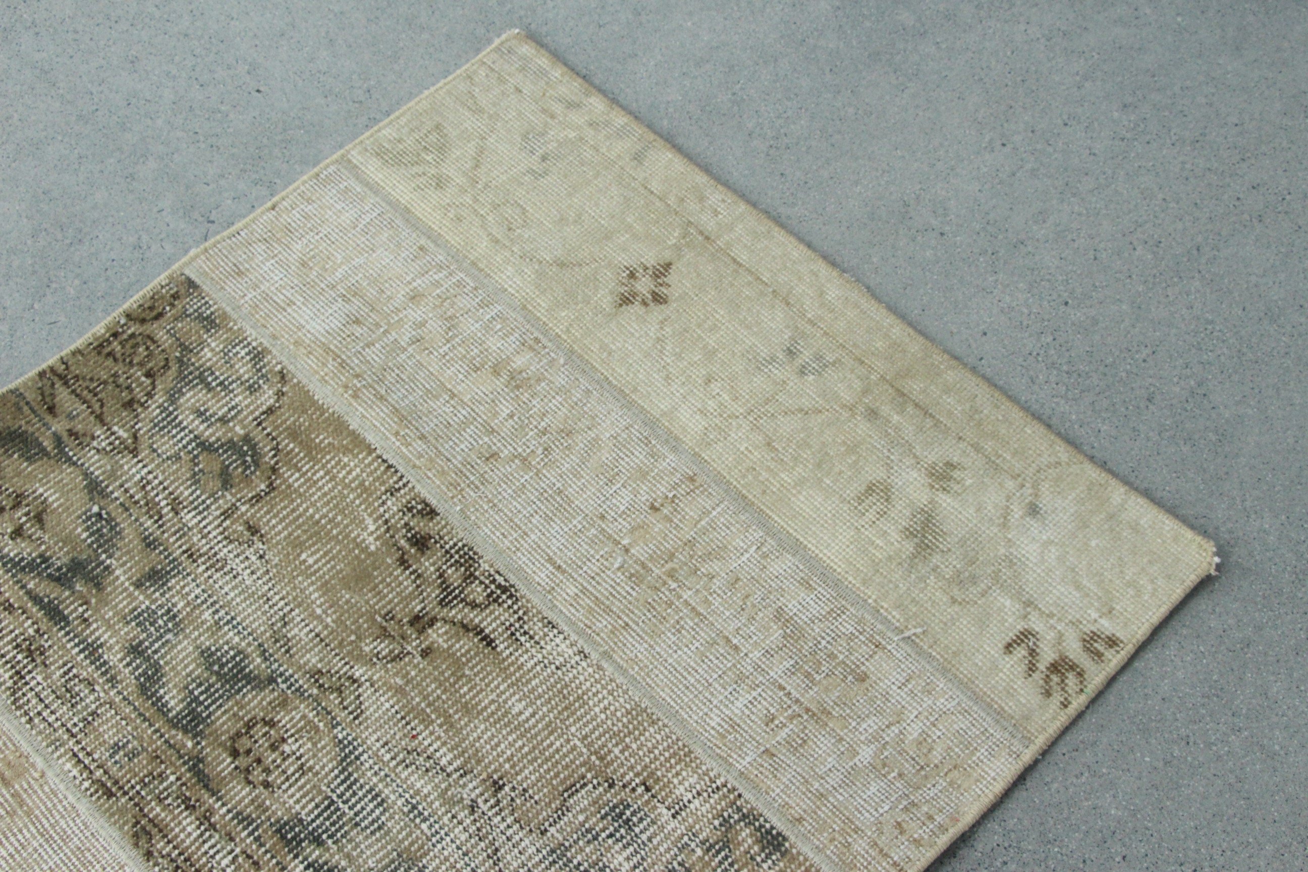 2.5x3.5 ft Small Rugs, Vintage Rugs, Oushak Rug, Turkish Rugs, Oriental Rugs, Kitchen Rug, Bath Mat Boho Rug, Brown Floor Rugs, Bedroom Rug