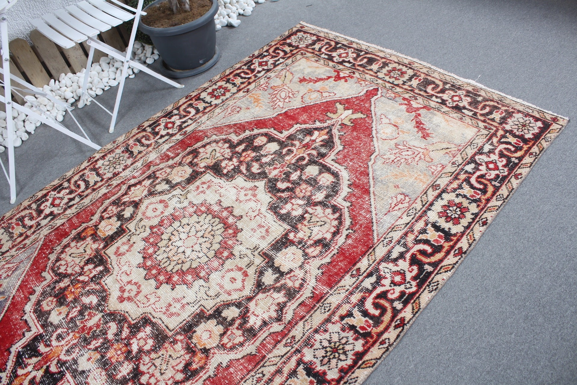 Floor Rug, Bedroom Rug, Antique Rug, Salon Rug, 4.9x8.8 ft Large Rugs, Turkish Rugs, Red Antique Rugs, Old Rug, Vintage Rugs, Anatolian Rug