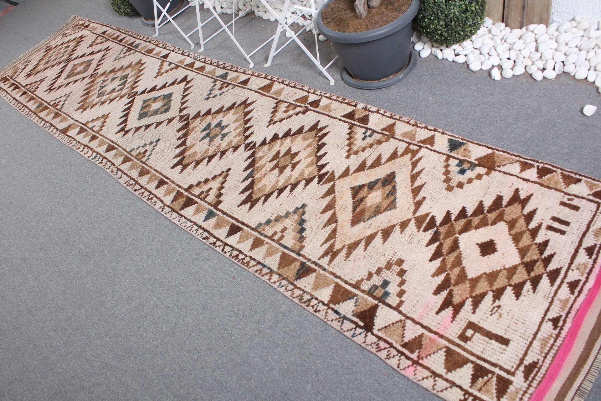 2.8x12.5 ft Runner Halılar, Bej Antika Halılar, Vintage Halı, Merdiven Halısı, Türk Halıları, Eski Halı, Sanat Halısı, Yün Halı, Merdiven Halıları, Oryantal Halı