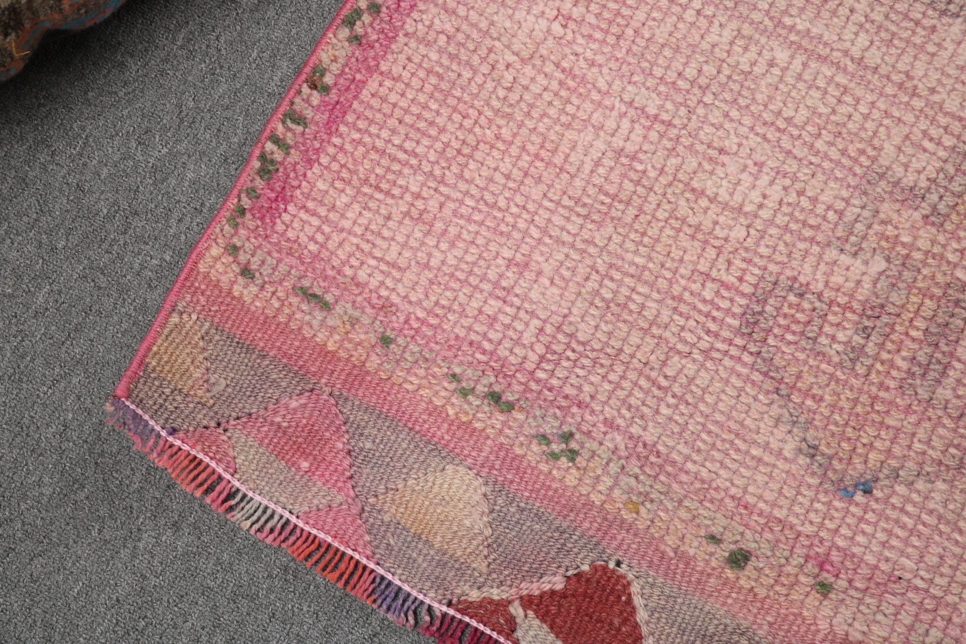 Vintage Halı, Pembe Fas Halısı, Modern Halı, Türk Halıları, Merdiven Halısı, Vintage Runner Halısı, Türkiye Halısı, 2.8x10.9 ft Runner Halısı