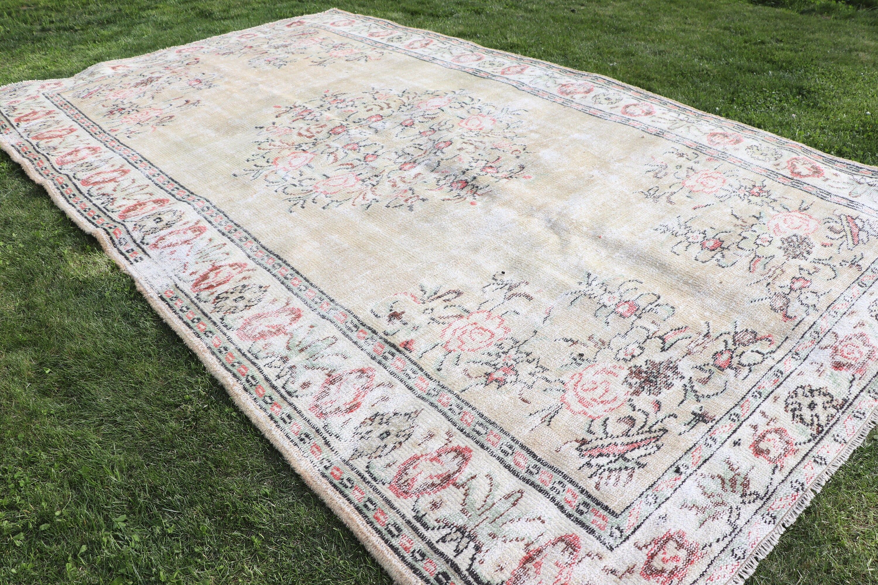 Large Vintage Rugs, Turkish Rugs, Vintage Rugs, Modern Rugs, Boho Rug, 6.2x10.5 ft Large Rug, Bronze Oushak Rugs, Salon Rugs