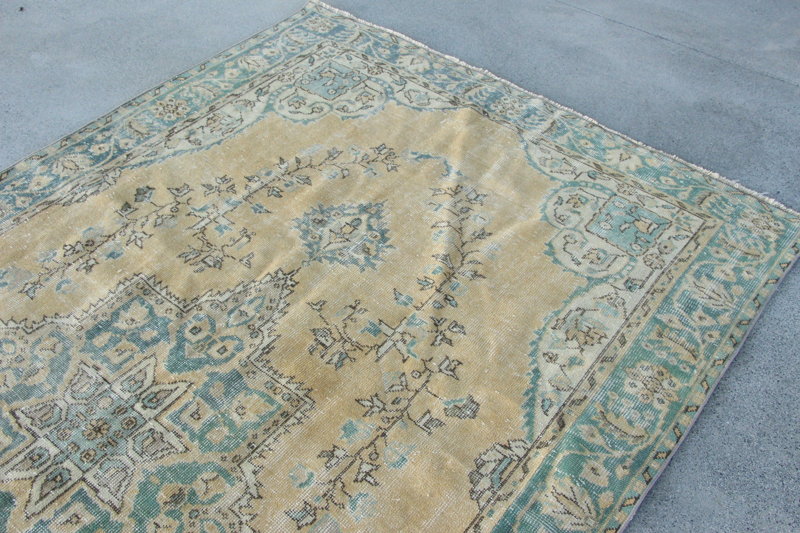 Vintage Halılar, Oryantal Halı, Nötr Halı, Büyük Boho Halılar, Turuncu Geometrik Halı, Etnik Halı, 5,6x9,8 ft Büyük Halı, Salon Halıları, Türk Halıları