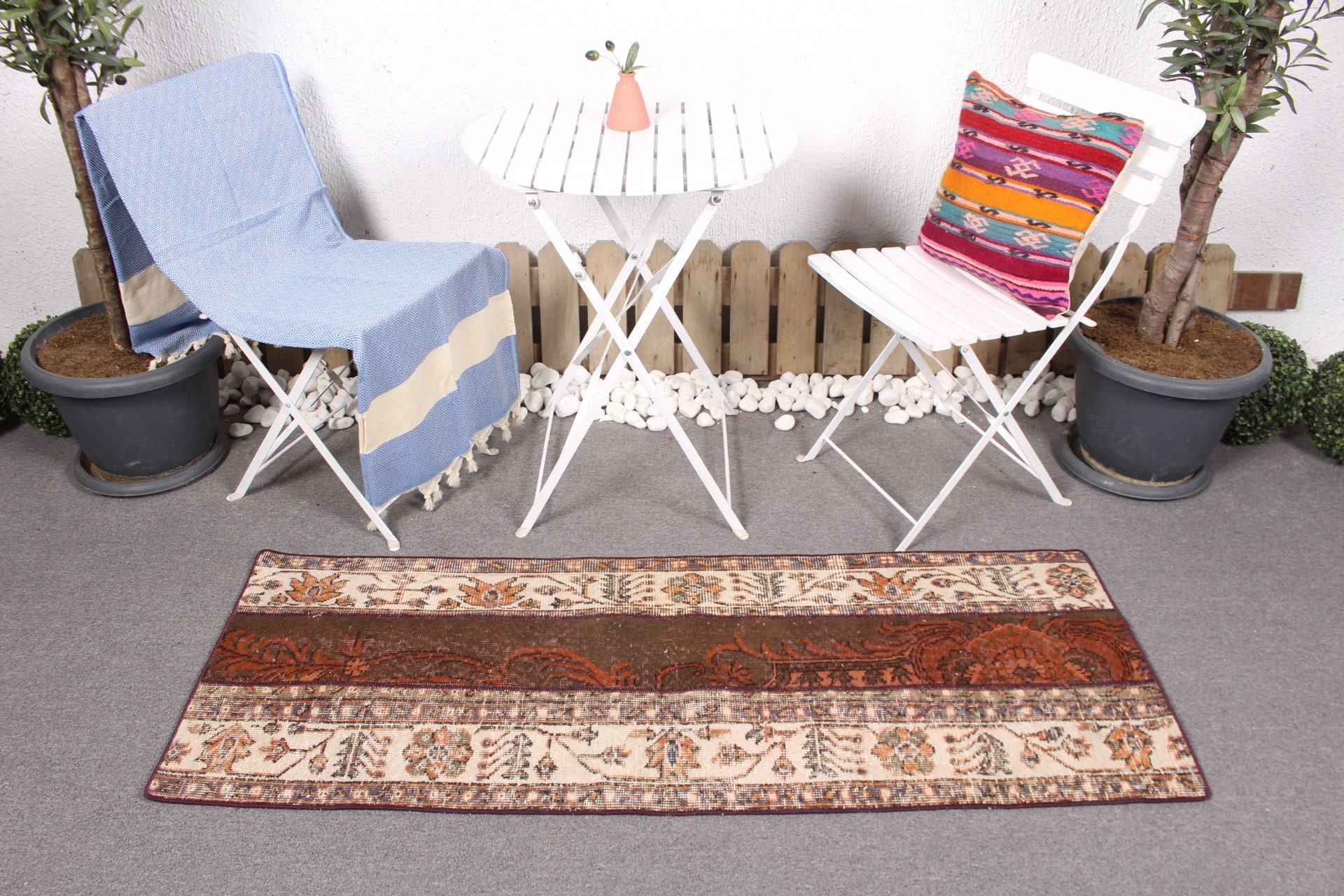 2x5.2 ft Runner Halıları, Koridor Halıları, Mutfak Halıları, Vintage Halı, Yatak Odası Halısı, Bej Yer Halıları, Ev Dekorasyonu Halıları, Türk Halısı, Parlak Halılar