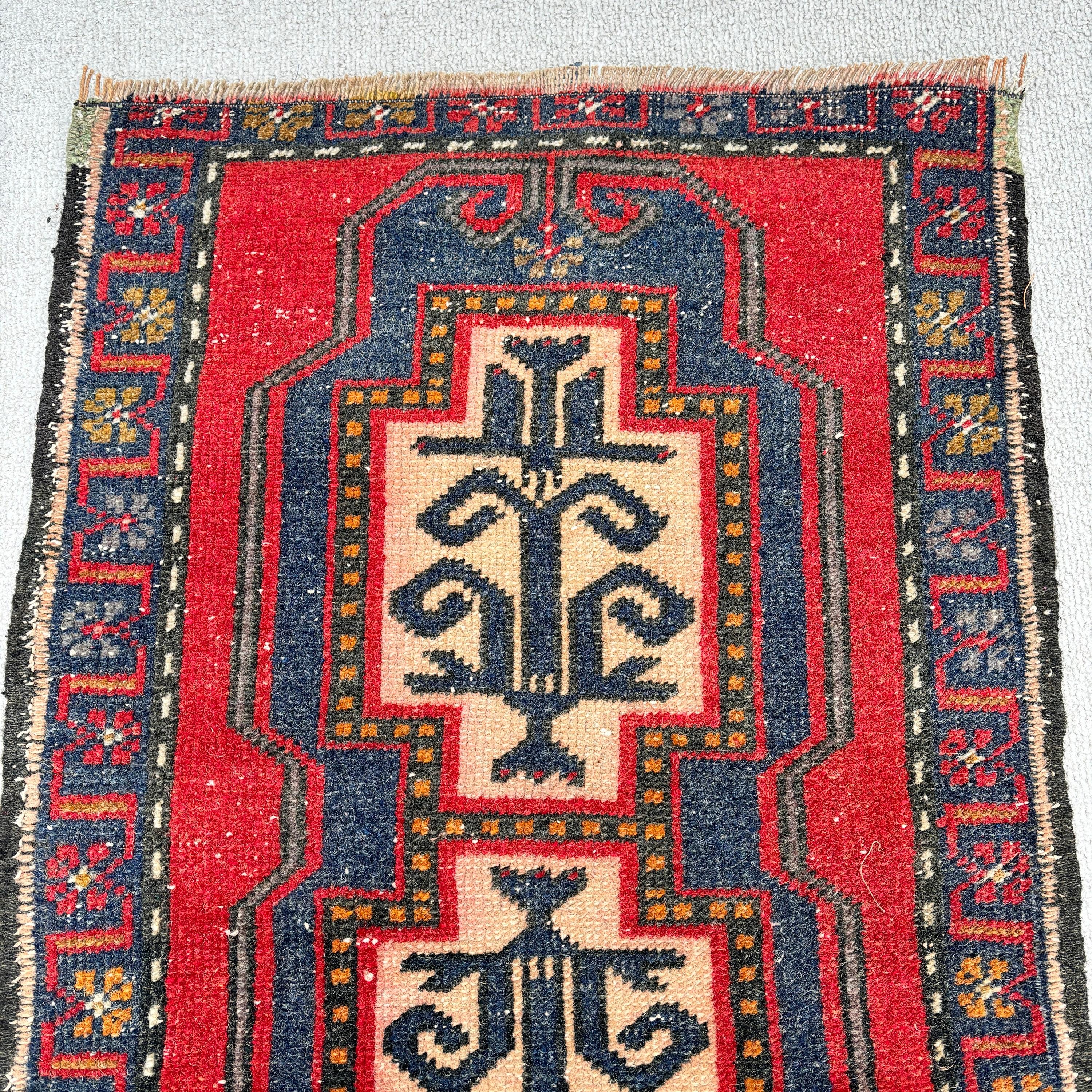 Geometric Rugs, Small Boho Rugs, Red  1.7x2.6 ft Small Rug, Small Area Rugs, Vintage Rug, Moroccan Rugs, Turkish Rugs