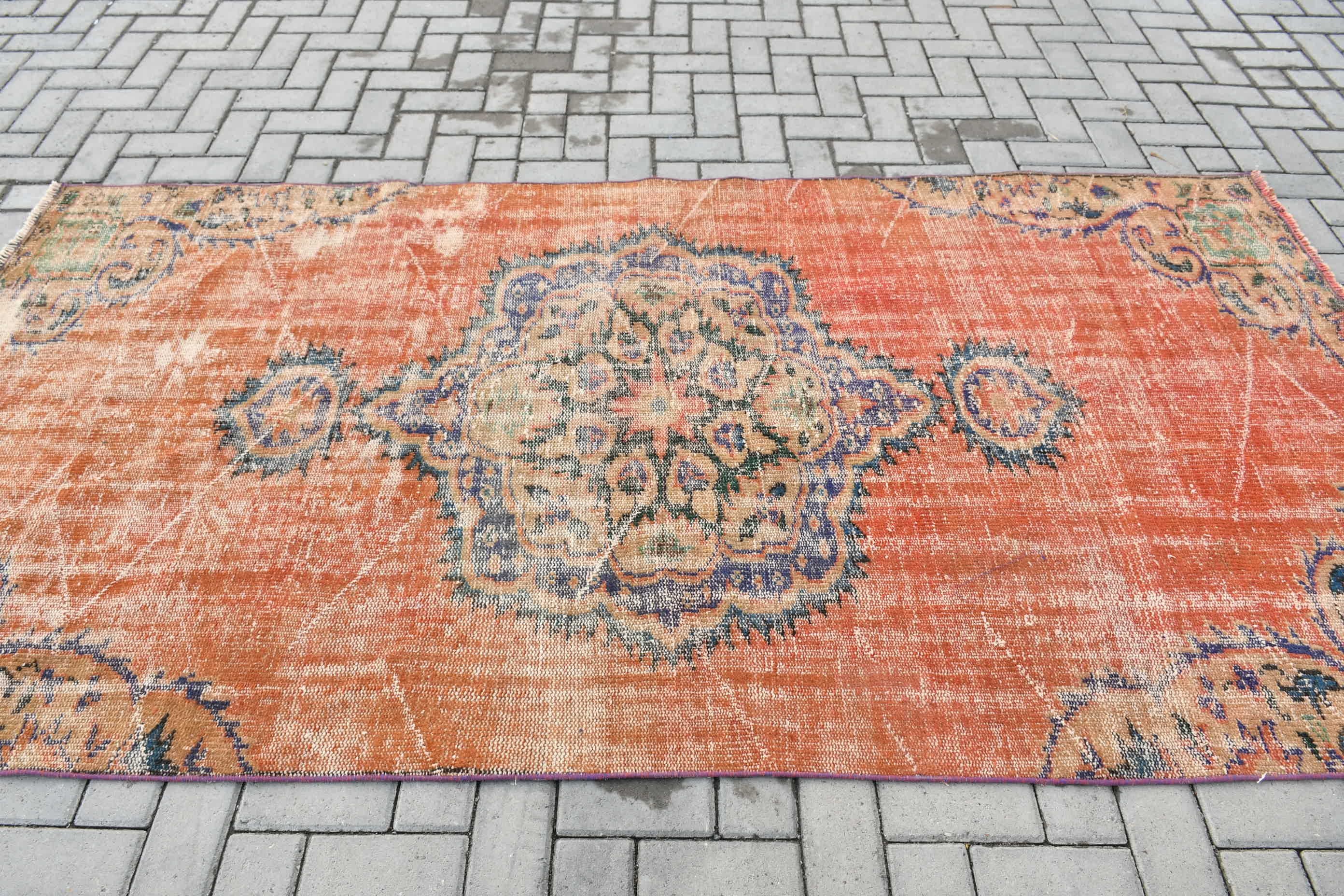 Vintage Decor Rug, Rugs for Indoor, Art Rugs, Turkish Rugs, Red  4.4x8.7 ft Area Rug, Vintage Rug, Floor Rug, Home Decor Rug