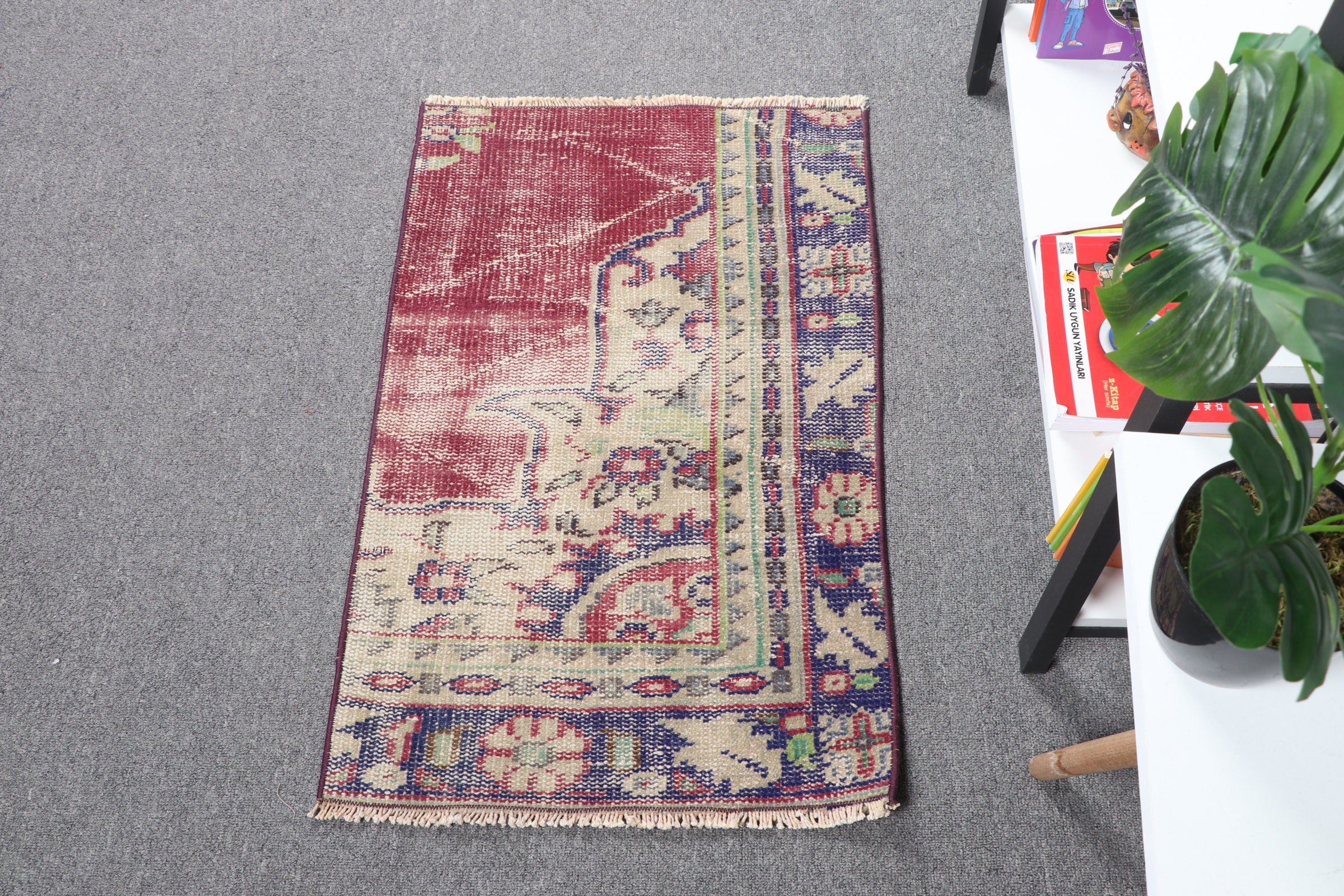 Purple Oriental Rug, Turkish Rug, Antique Rugs, Kitchen Rugs, 1.6x2.6 ft Small Rugs, Wall Hanging Rug, Vintage Rug, Home Decor Rugs