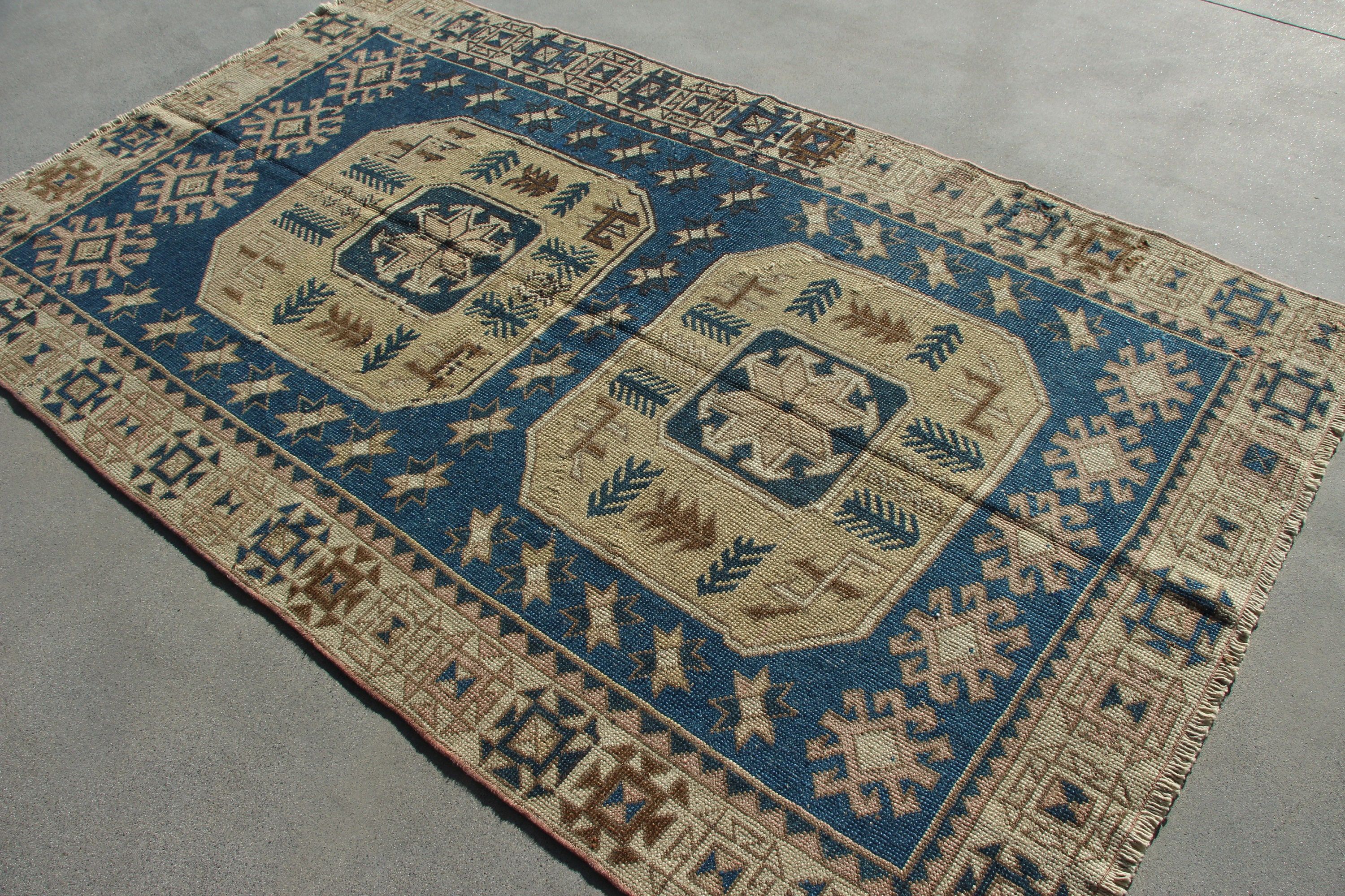 Turkish Rug, 4.7x8 ft Area Rug, Moroccan Rug, Anatolian Rug, Kitchen Rug, Vintage Rugs, Beige Oriental Rug, Aesthetic Rug, Bedroom Rug