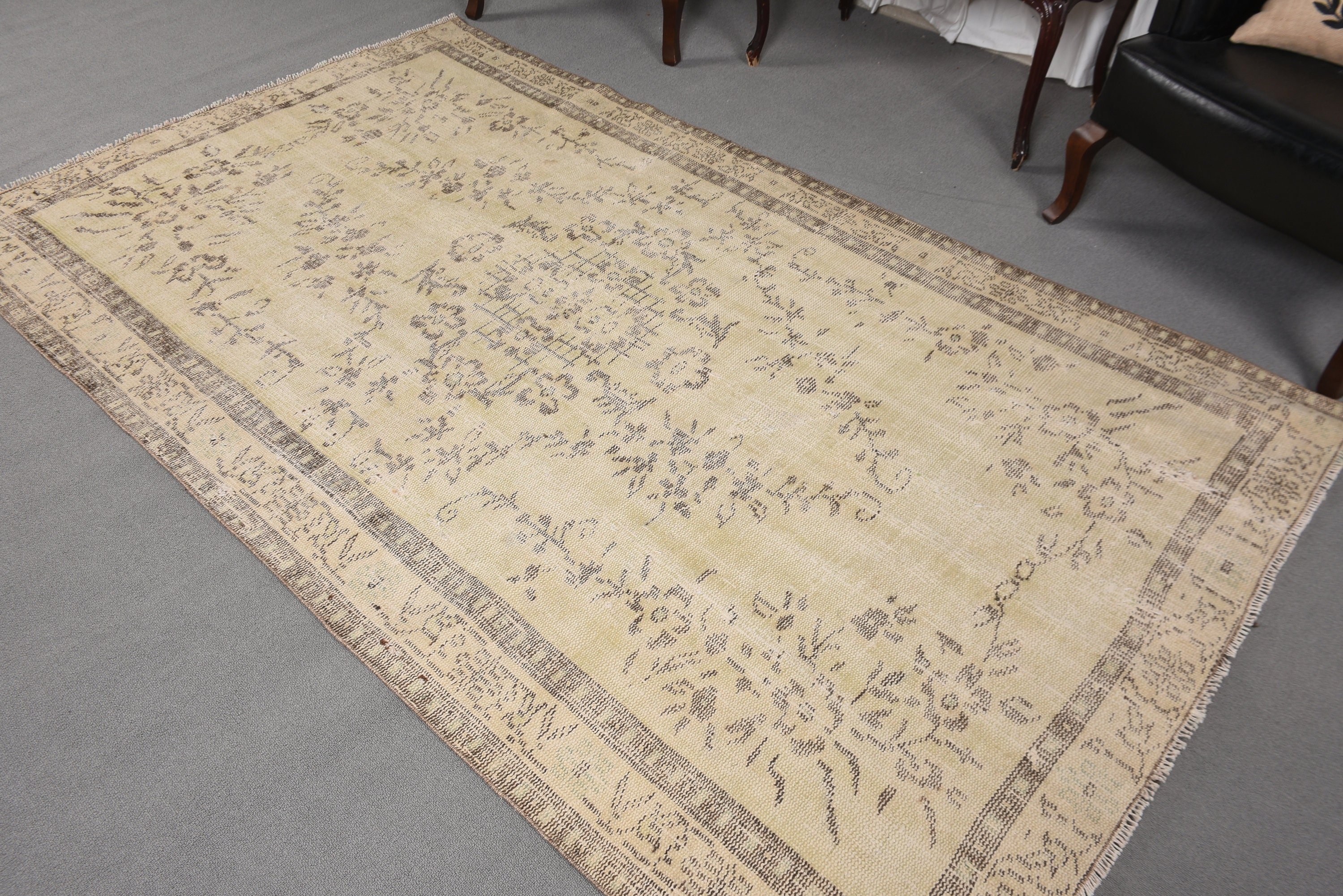 Vintage Halı, Bej İfade Halıları, Yemek Odası Halısı, Kabile Halısı, Anadolu Halıları, Yer Halıları, Türk Halısı, Büyük Boho Halısı, 5x8,5 ft Büyük Halı