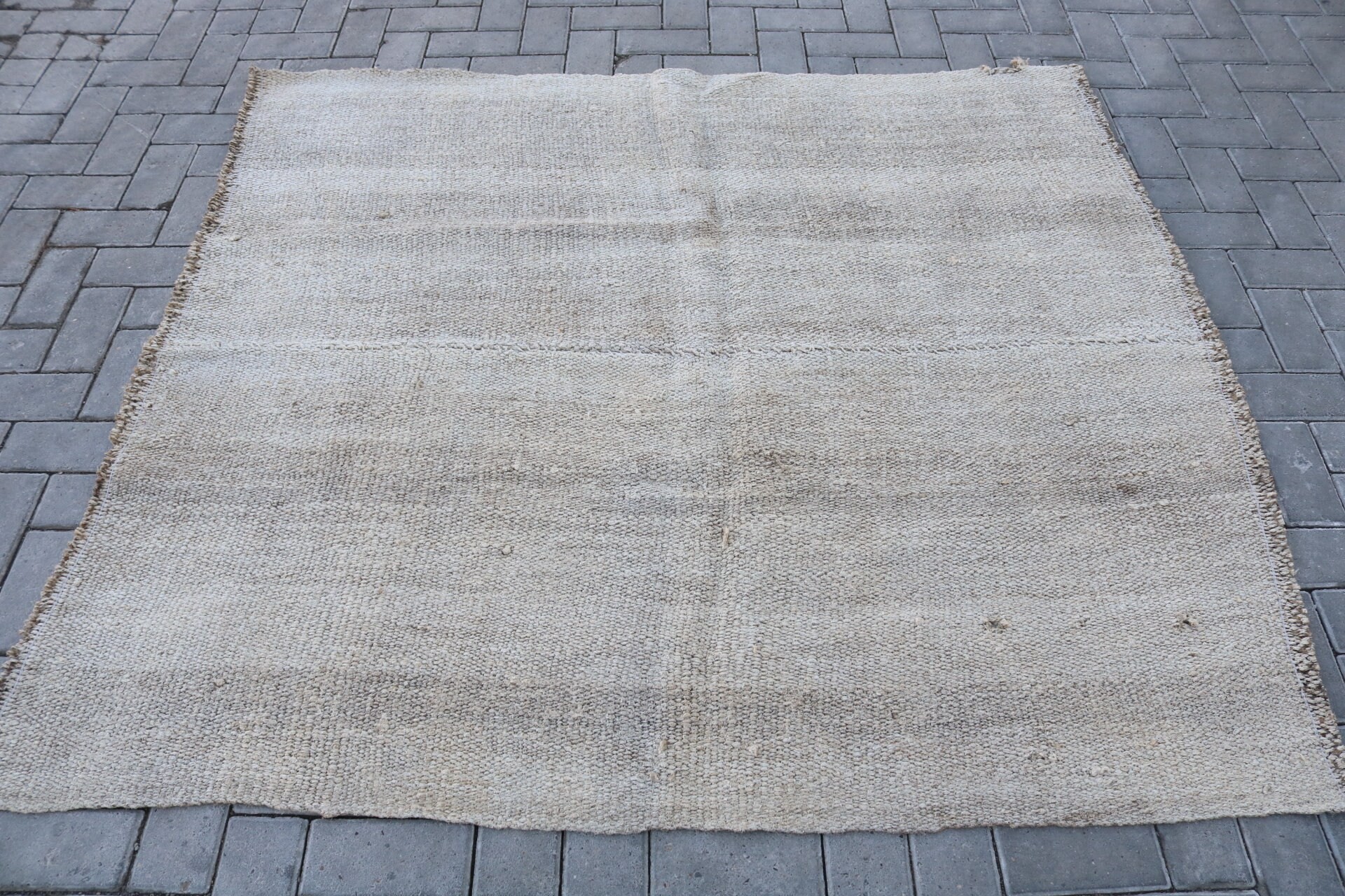 Boho Halı, 5.1x5.5 ft Alan Halıları, Vintage Halılar, Oturma Odası Halıları, Yemek Odası Halısı, Oryantal Halılar, Türk Halısı, İç Mekan Halıları, Yün Halılar