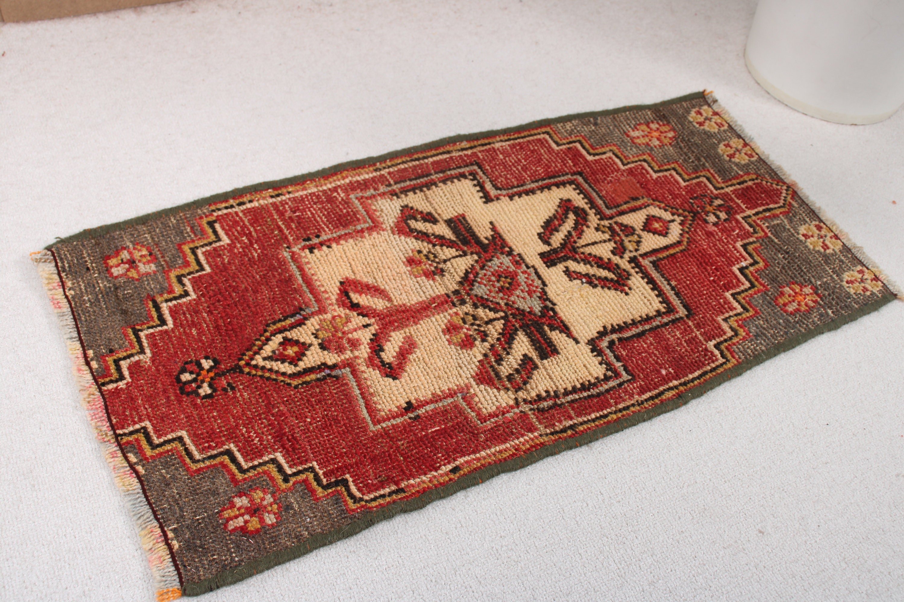 Rugs for Entry, 1.3x2.7 ft Small Rug, Antique Rugs, Turkish Rugs, Vintage Rug, Red Home Decor Rug, Bedroom Rugs, Wall Hanging Rugs