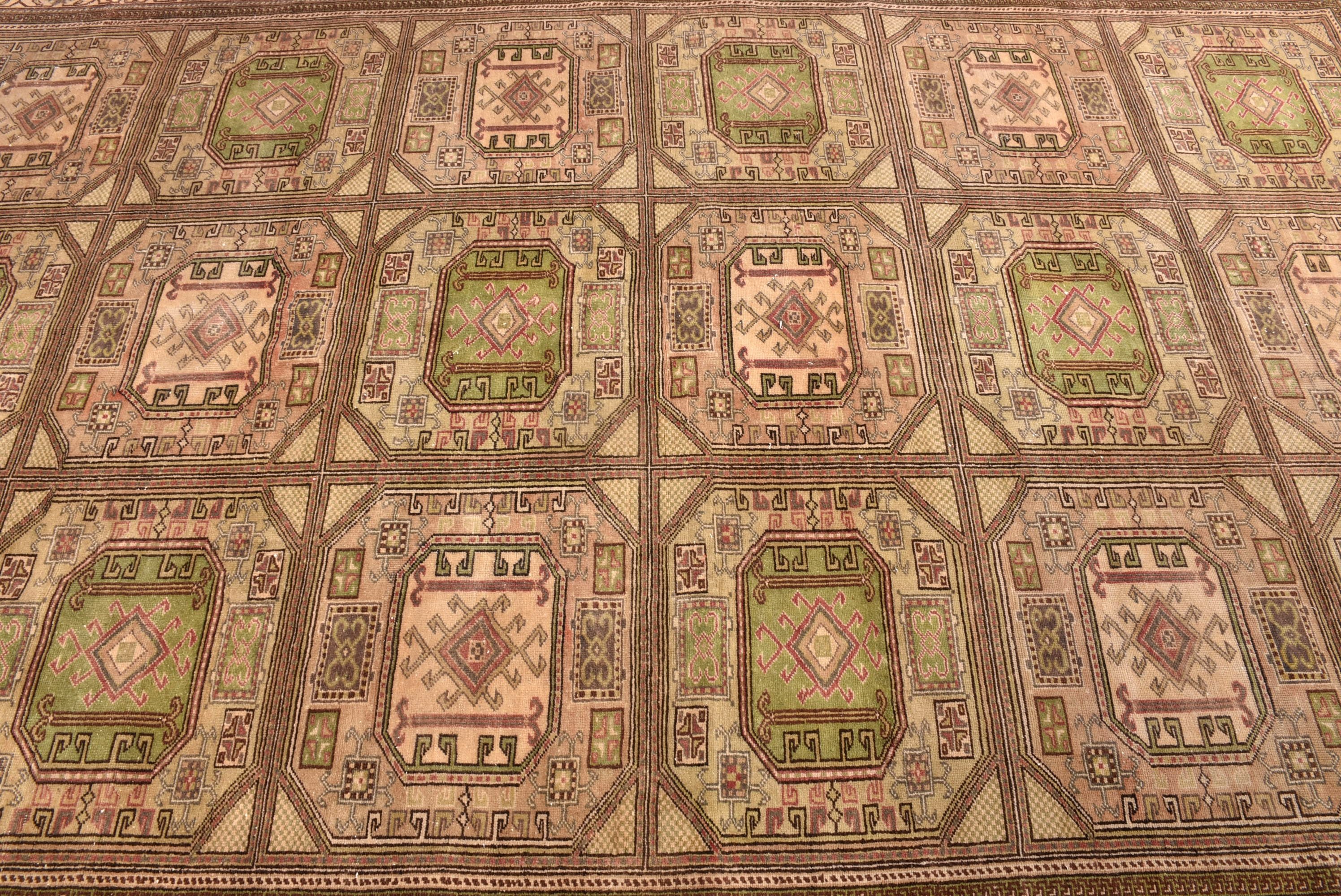 Brown Boho Rug, Salon Rugs, Floor Rugs, Turkish Rugs, Oushak Rugs, Rugs for Bedroom, Large Boho Rugs, 6.3x9.4 ft Large Rugs, Vintage Rug