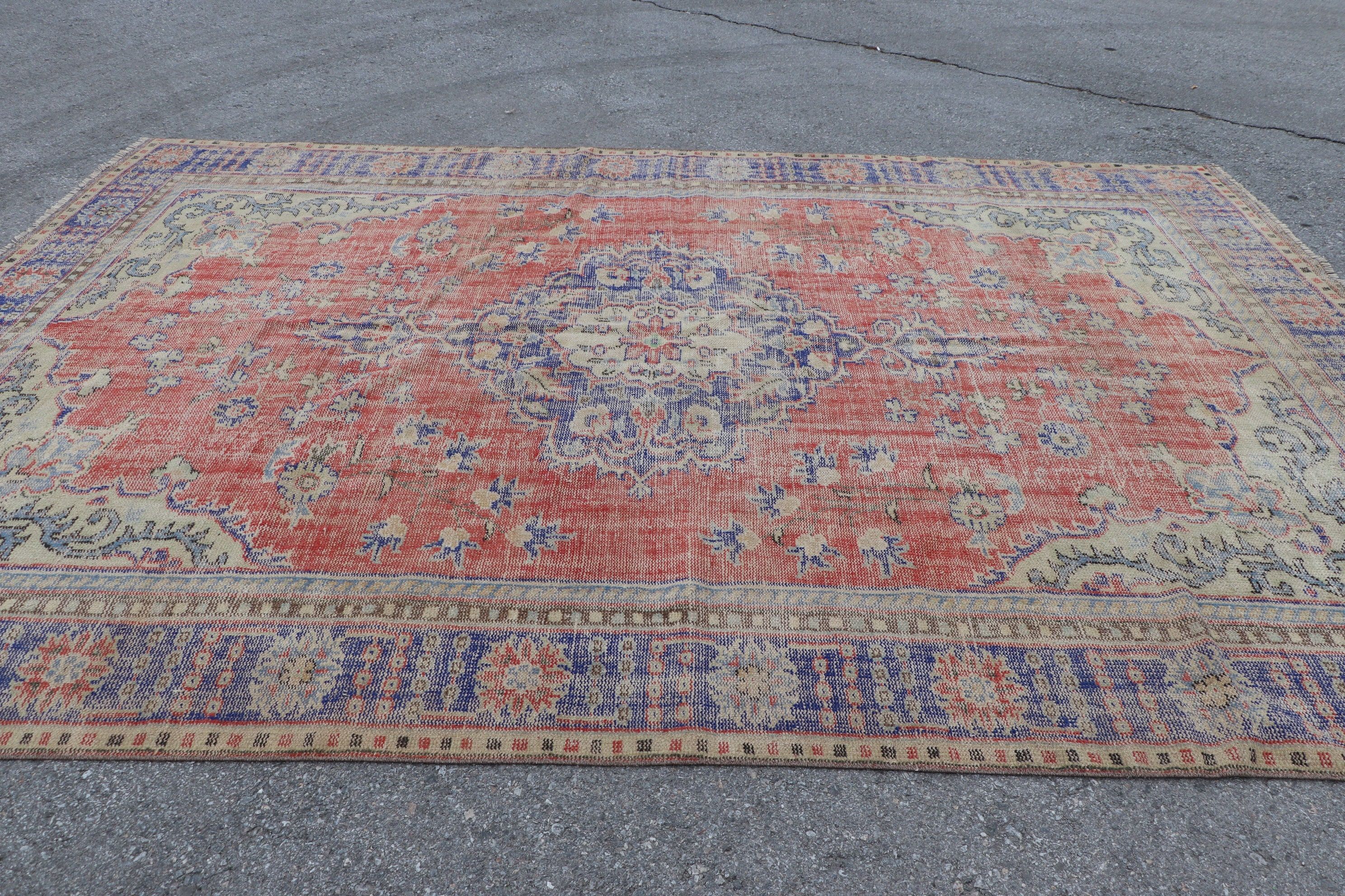 Turkish Rug, Vintage Rugs, Salon Rug, Dining Room Rugs, Home Decor Rug, Handwoven Rug, Oushak Rug, Red  8.2x12 ft Oversize Rug