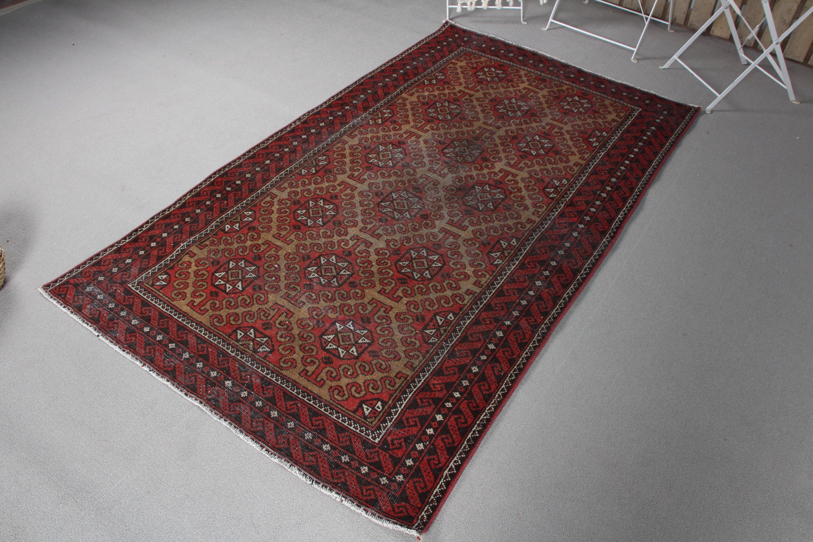 Türk Halıları, Oushak Halısı, Çocuk Odası Halıları, Yer Halıları, Çocuk Odası Halısı, Düğün Halısı, 3,9x6,7 ft Alan Halıları, Vintage Halı, Kırmızı Ev Dekor Halısı