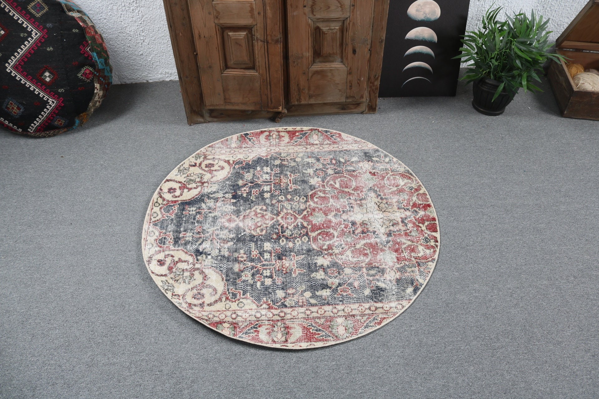 Mavi Anadolu Halısı, Vintage Halılar, Giriş Halıları, Türk Halısı, Yatak Odası Halıları, Oryantal Halı, Giriş Halıları, Antika Halılar, 3,5x3,5 ft Küçük Halılar