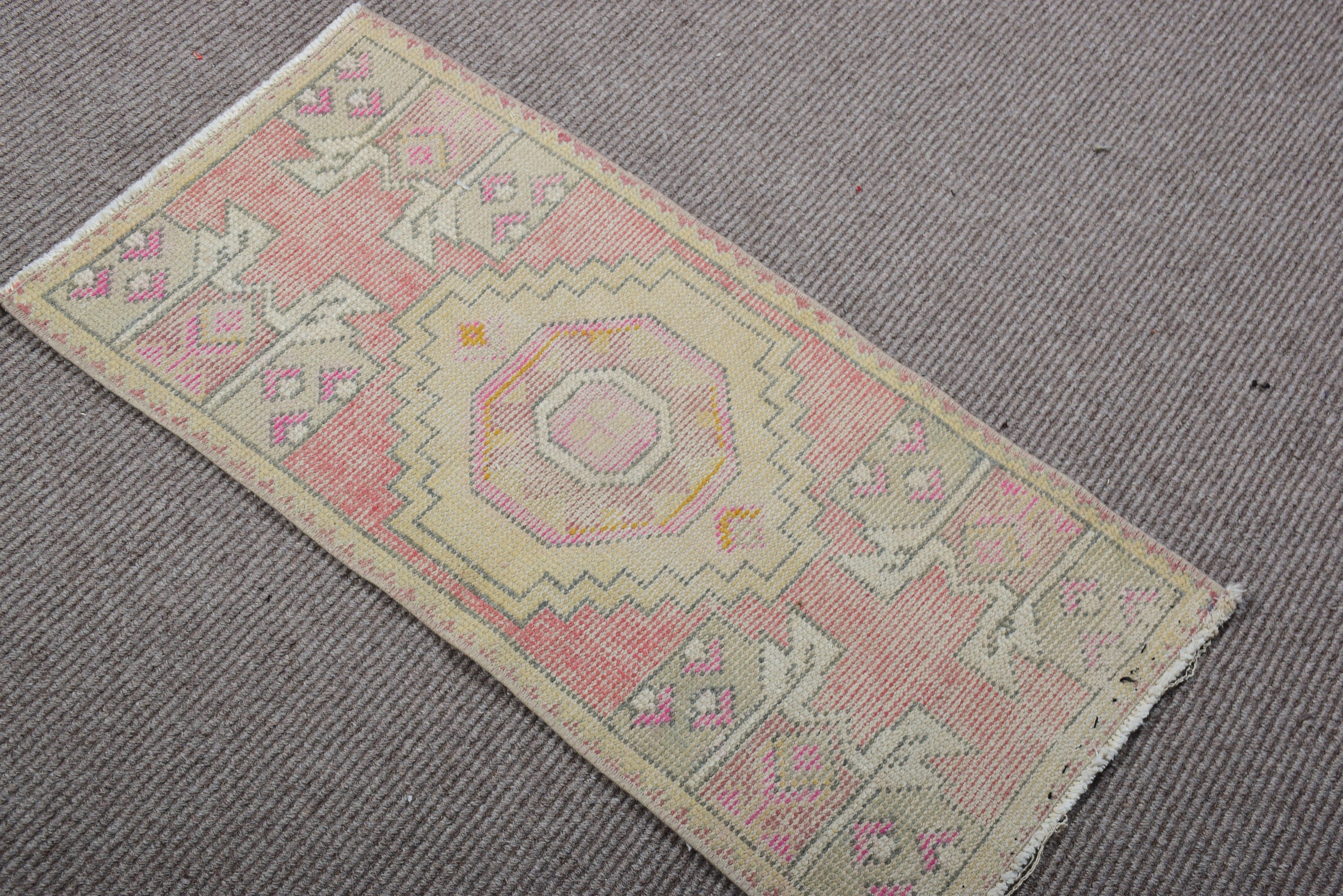 Bedroom Rug, Bohemian Rug, Turkish Rug, Red Geometric Rugs, 1.5x3 ft Small Rugs, Small Area Rug, Vintage Rugs, Nursery Rug, Anatolian Rug