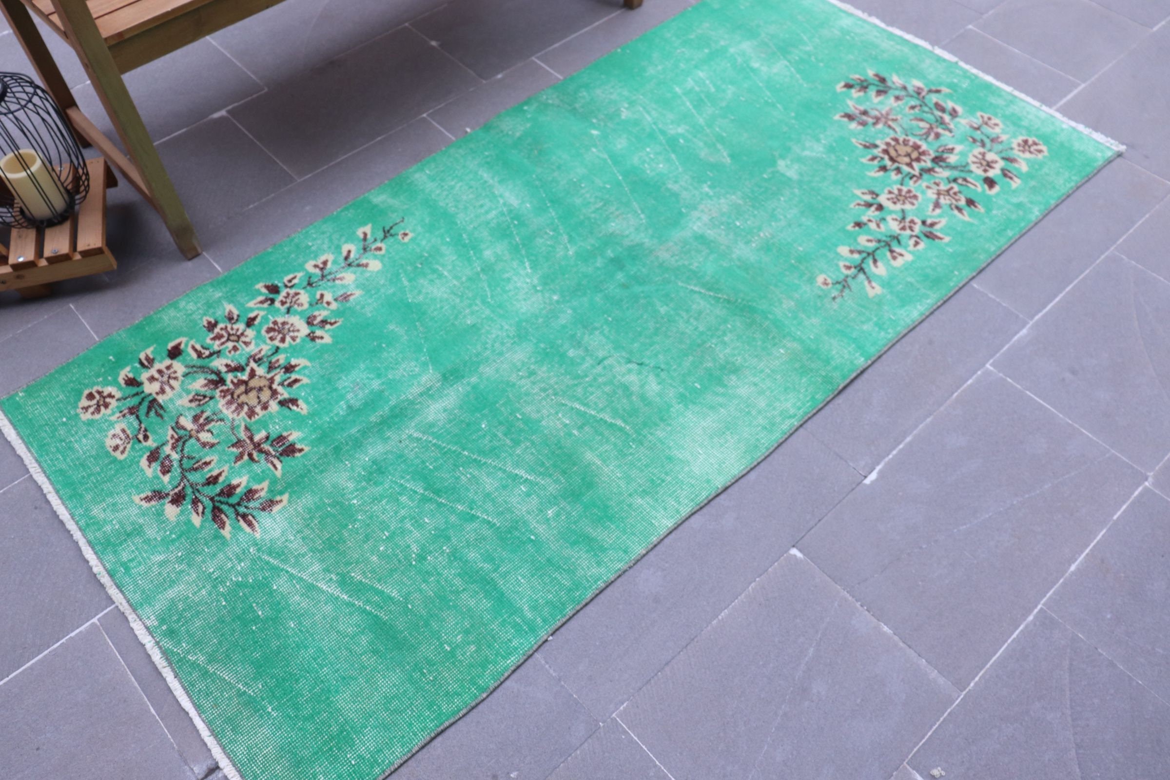 Kitchen Rugs, 3.1x6.5 ft Accent Rugs, Cool Rug, Vintage Rug, Nursery Rug, Turkish Rugs, Rugs for Entry, Bedroom Rug, Green Moroccan Rugs
