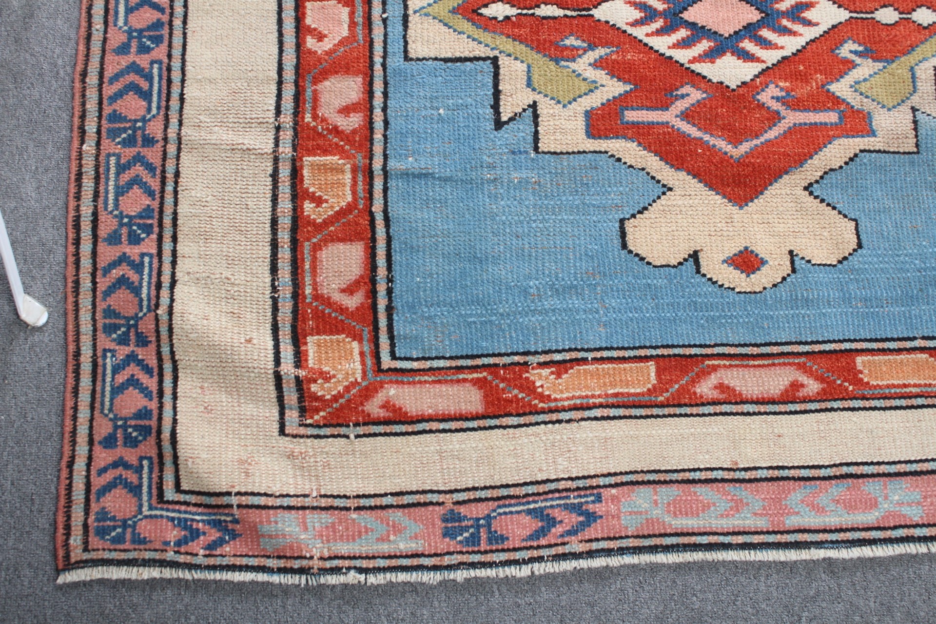 Kitchen Rug, 4.1x5.8 ft Accent Rug, Rugs for Nursery, Turkish Rug, Nursery Rug, Oushak Rug, Blue Antique Rugs, Vintage Rug