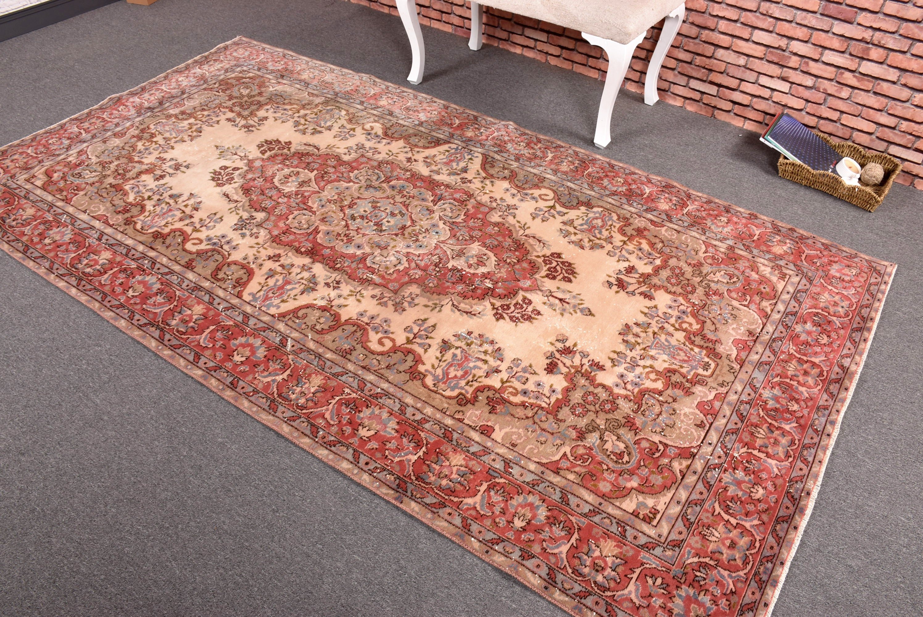 Modern Halılar, Salon Halıları, Lüks Halılar, Antika Halılar, Vintage Halı, Büyük Boho Halıları, Kırmızı El Dokuma Halı, Türk Halıları, 4,8x8,9 ft Büyük Halı