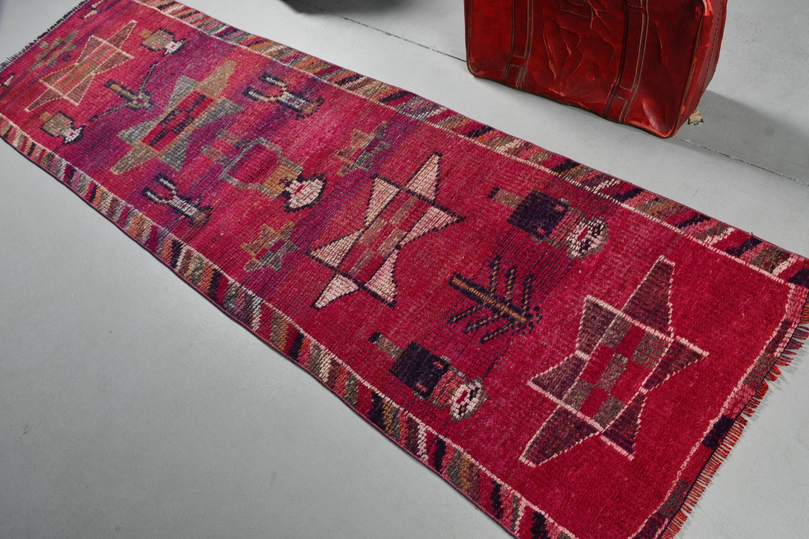 Rugs for Corridor, 2.8x9.2 ft Runner Rug, Retro Rug, Kitchen Rug, Home Decor Rug, Red Anatolian Rugs, Turkish Rug, Stair Rugs, Vintage Rugs