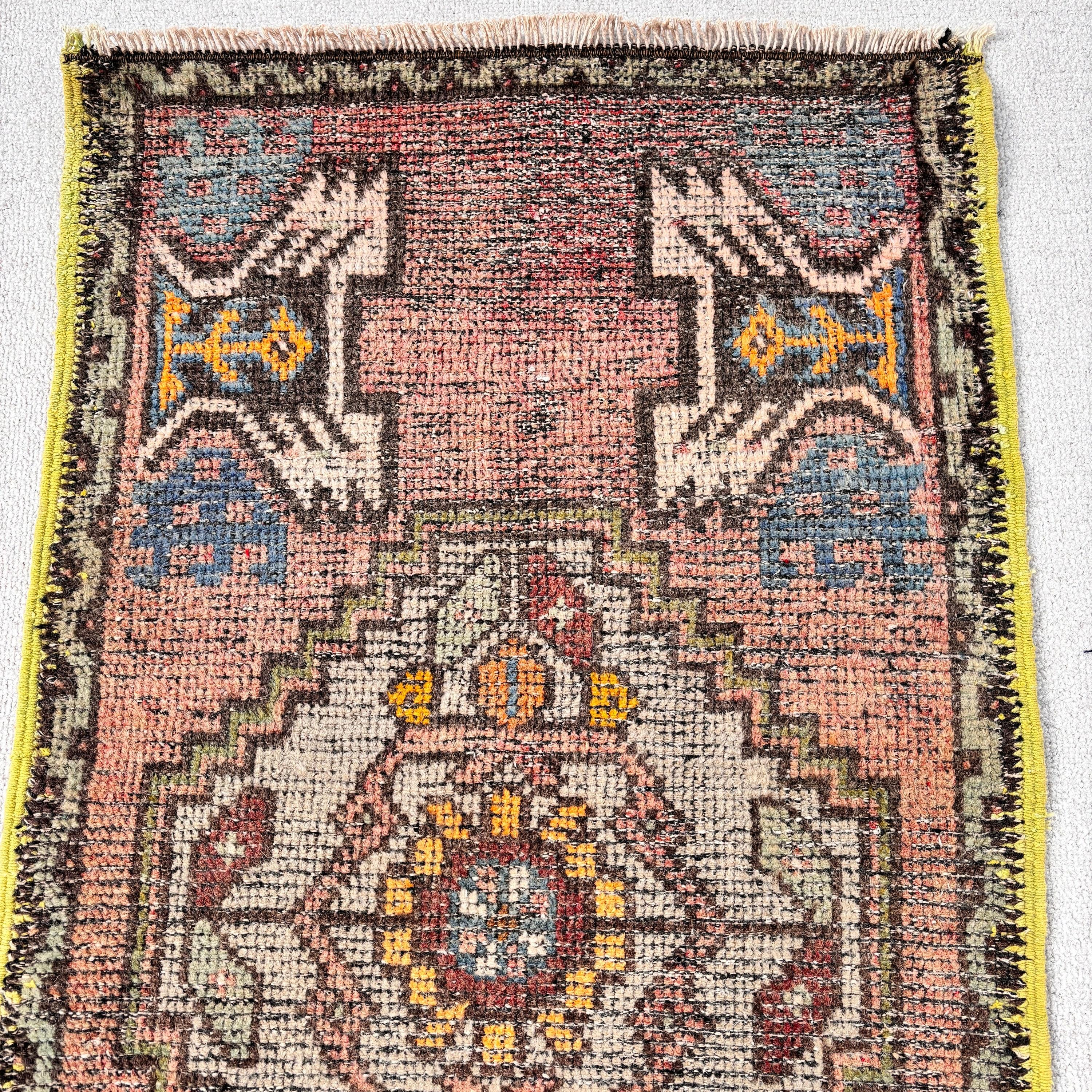 Bath Rug, Vintage Decor Rug, Pink Flatweave Rugs, Flatweave Rugs, 1.7x3 ft Small Rug, Car Mat Rugs, Kitchen Rugs, Turkish Rug, Vintage Rugs