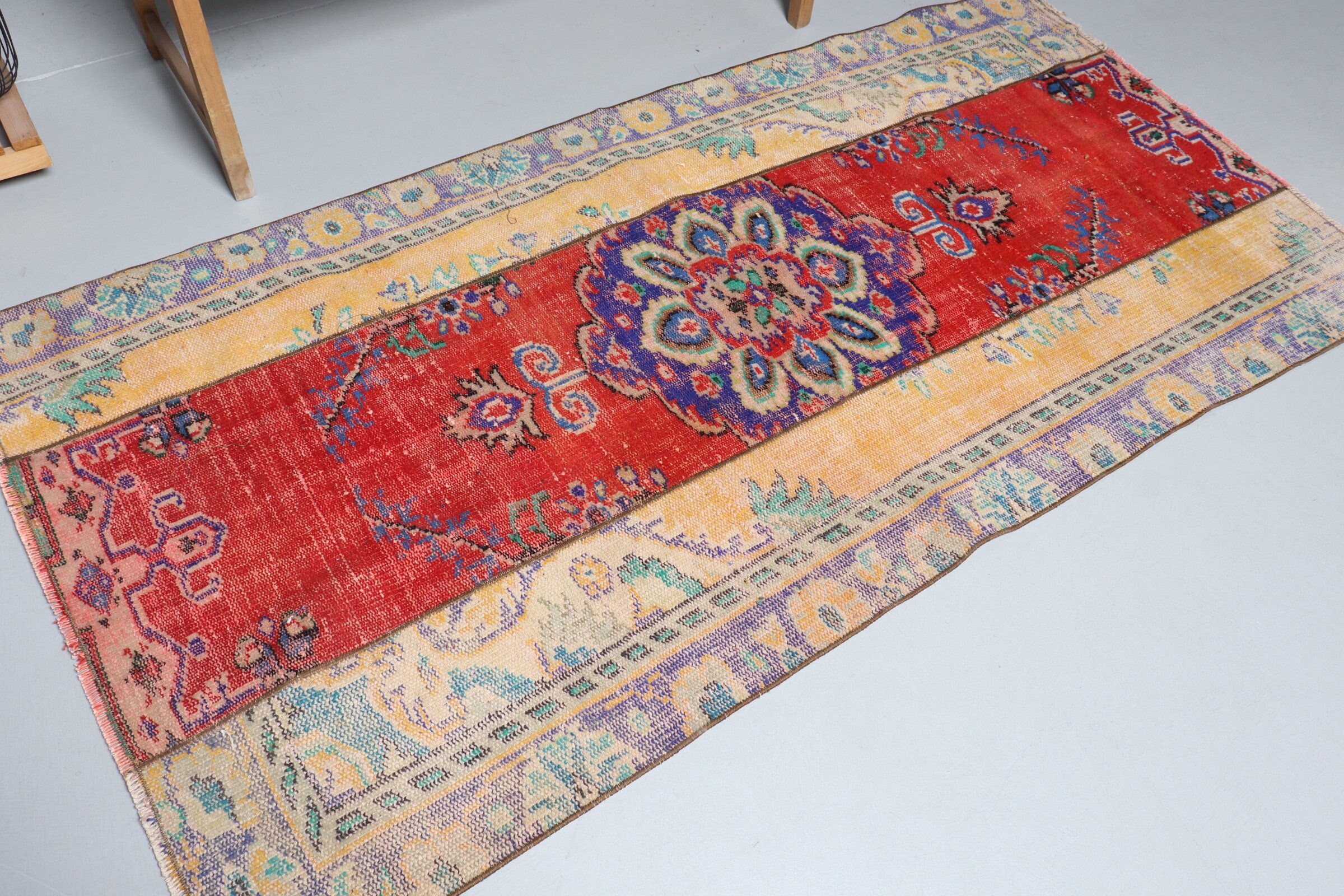 Kitchen Rug, Vintage Rugs, Old Rug, 3.7x7.2 ft Area Rugs, Bedroom Rug, Turkish Rug, Red Bedroom Rug, Floor Rugs, Cute Rug, Rugs for Nursery