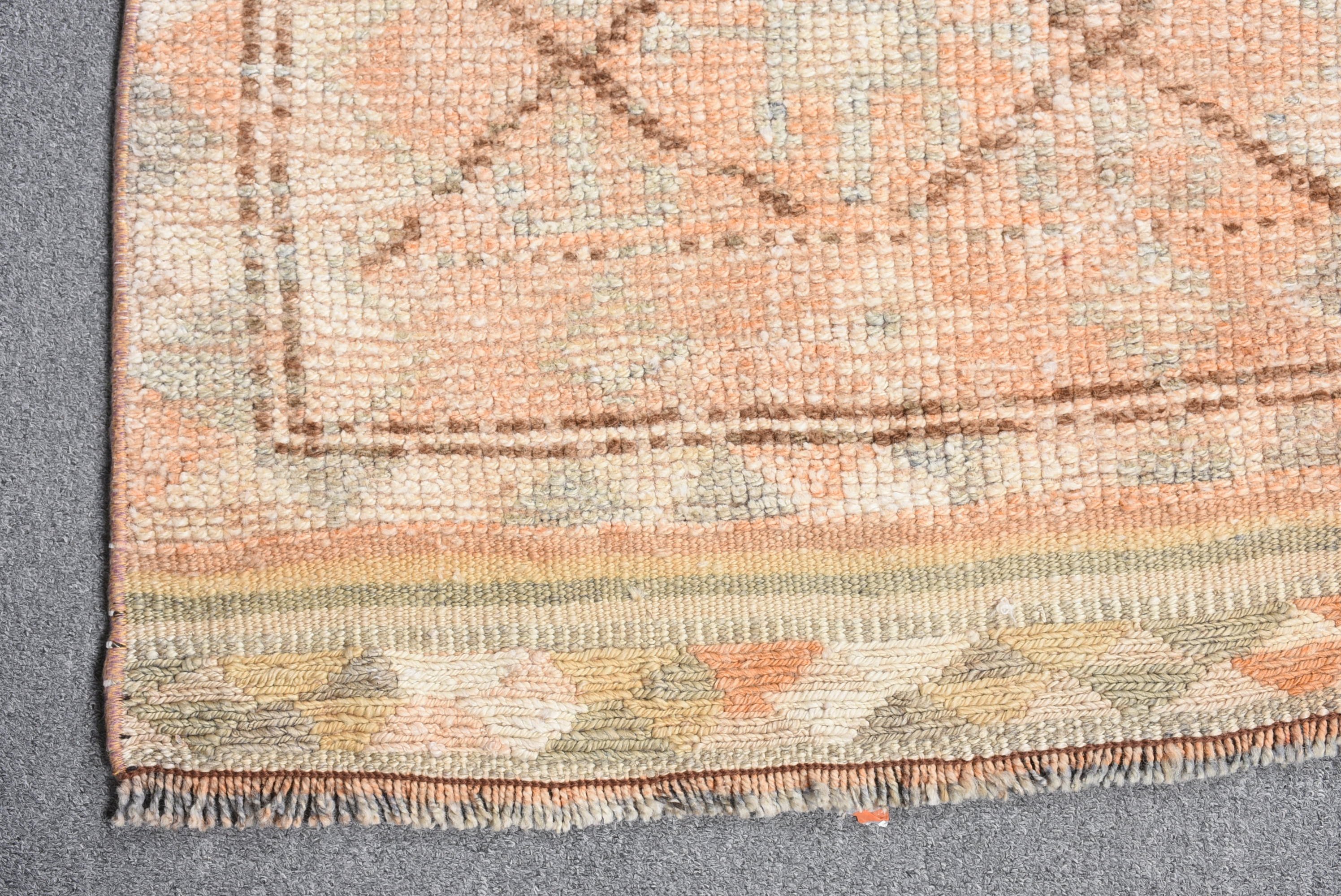 Vintage Rug, Antique Rug, Beige Antique Rug, 2.6x11 ft Runner Rugs, Turkish Rug, Hallway Rugs, Rugs for Corridor, Kitchen Rugs, Floor Rug