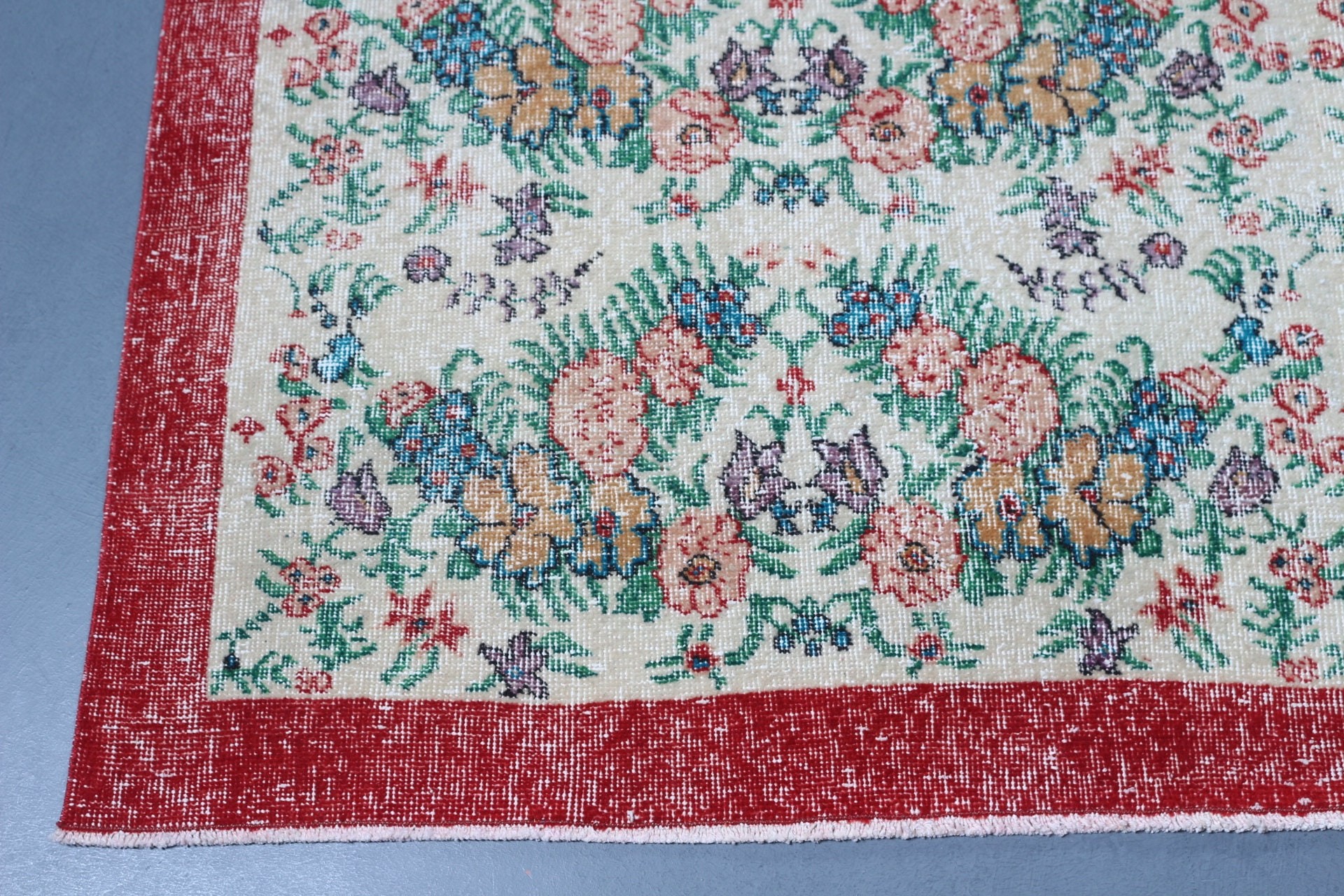 Vintage Rugs, Red Wool Rug, 6.4x9.6 ft Large Rug, Turkish Rug, Oriental Rugs, Anatolian Rug, Bedroom Rug, Living Room Rugs, Rugs for Salon