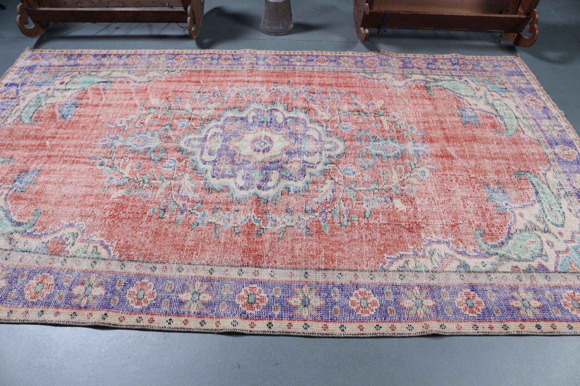 Home Decor Rug, Vintage Rug, Dining Room Rugs, Anatolian Rug, Turkish Rug, 5.6x9.4 ft Large Rugs, Dorm Rug, Salon Rug, Orange Oriental Rug