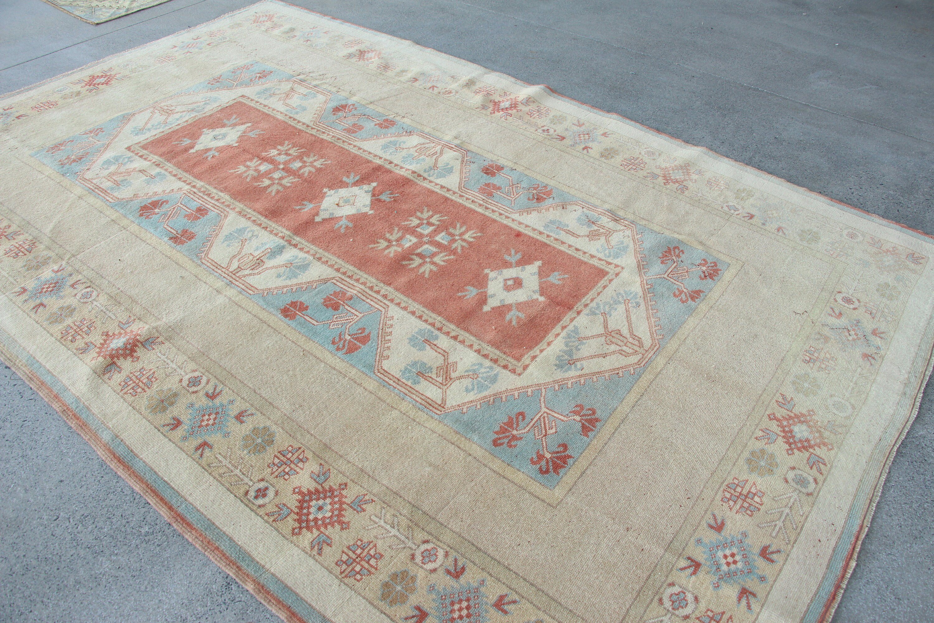 Living Room Rug, Vintage Rug, Cool Rug, Beige Kitchen Rugs, 6.7x10.3 ft Large Rugs, Rugs for Bedroom, Turkish Rug, Salon Rug, Wool Rug