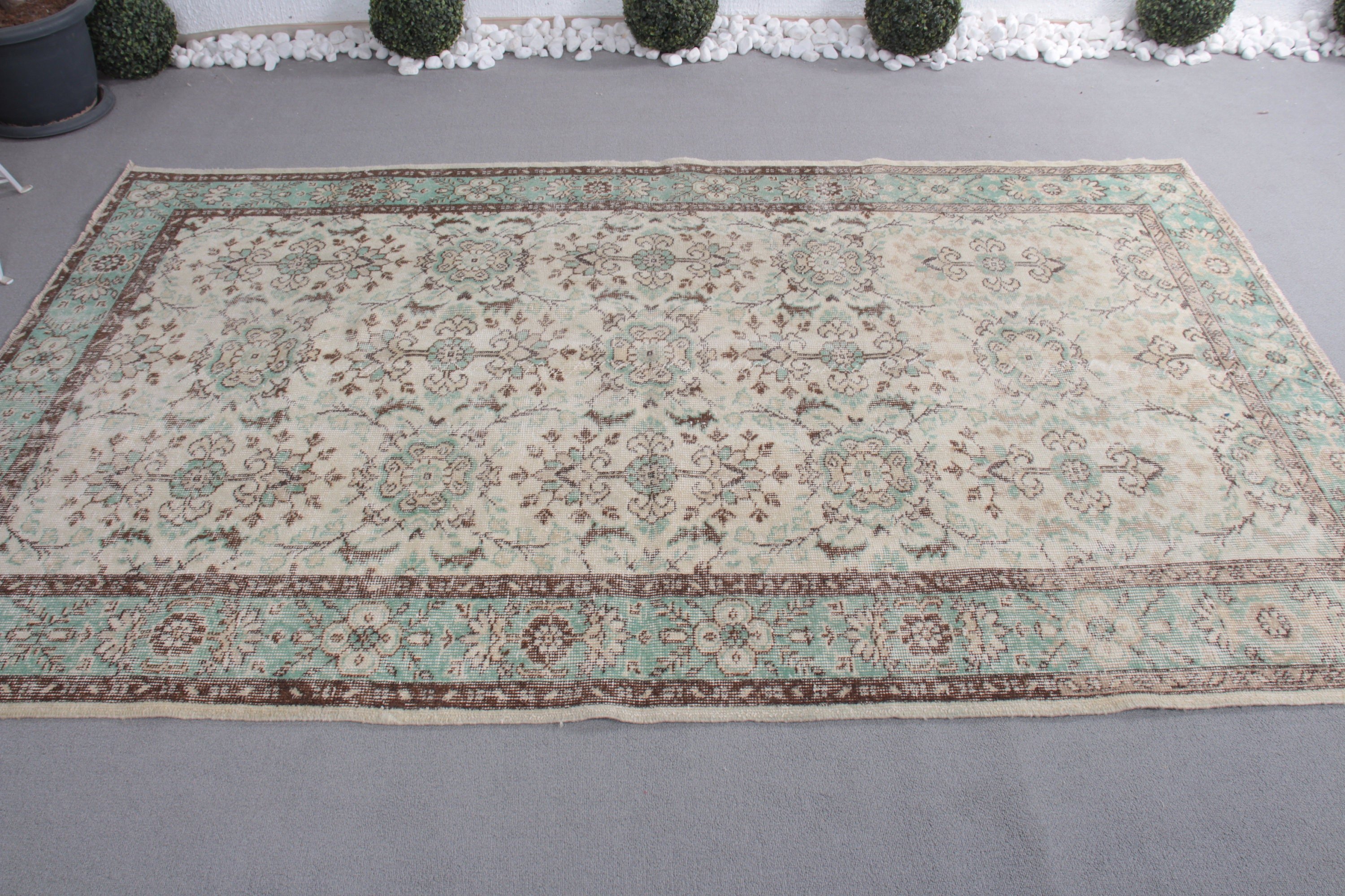 5.2x8.6 ft Büyük Halı, Vintage Halı, Türk Halısı, Salon Halısı, Oryantal Halı, Oturma Odası Halısı, Salon Halıları, Bej Yer Halıları, Anadolu Halısı