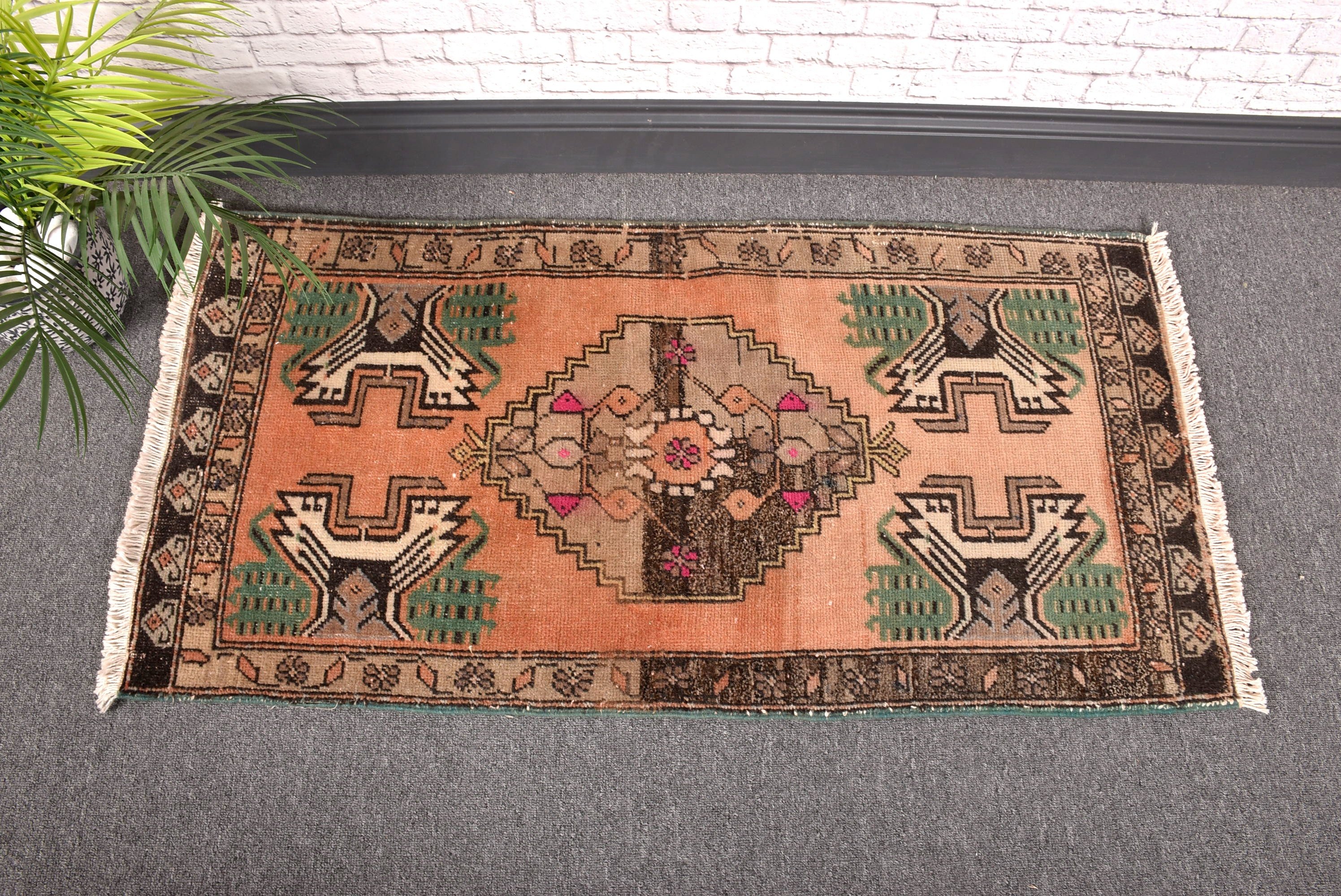 Türk Halısı, Pembe Ev Dekorasyonu Halıları, Boho Halıları, Havalı Halılar, Geometrik Halı, Banyo Halısı, Duvara Asılı Halılar, 1.9x3.7 ft Küçük Halı, Vintage Halı