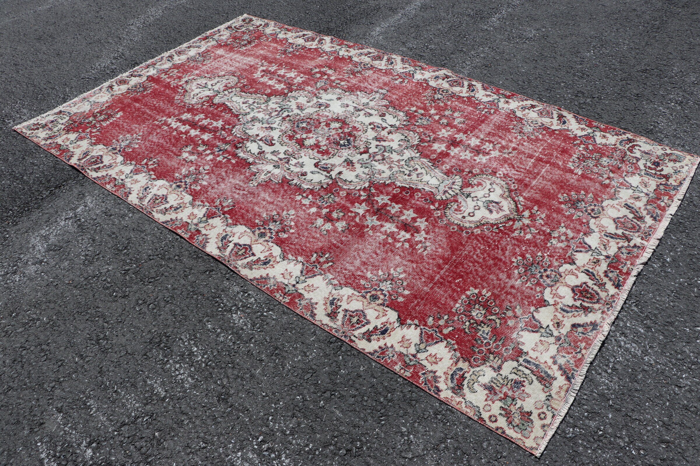 Dining Room Rug, Bedroom Rug, Oushak Rug, 5.4x9.1 ft Large Rug, Cool Rug, Vintage Rug, Red Moroccan Rugs, Outdoor Rugs, Turkish Rug