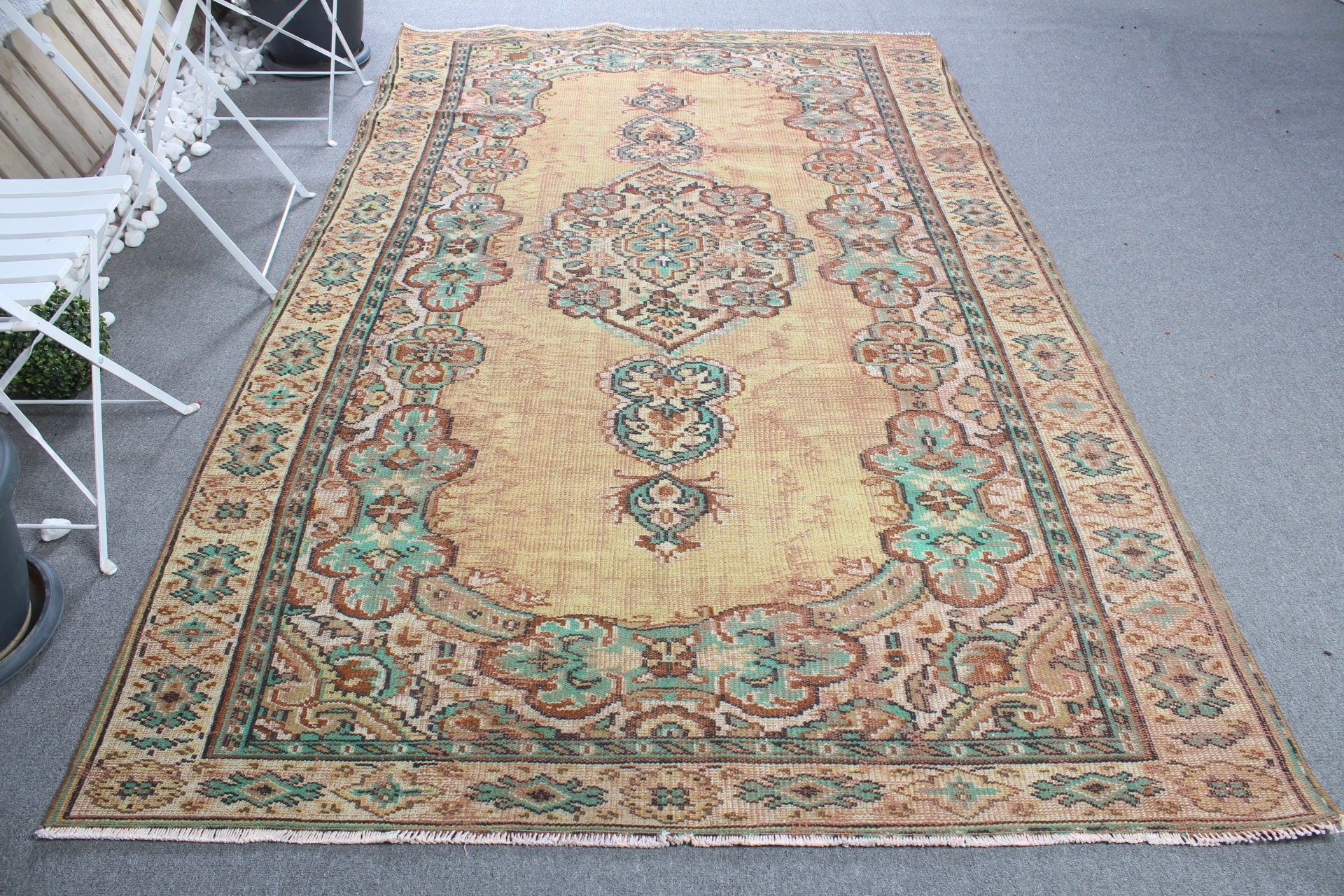 Vintage Rug, Home Decor Rug, Turkish Rug, Boho Rugs, 5.6x9.4 ft Large Rugs, Brown Home Decor Rug, Living Room Rugs, Salon Rug