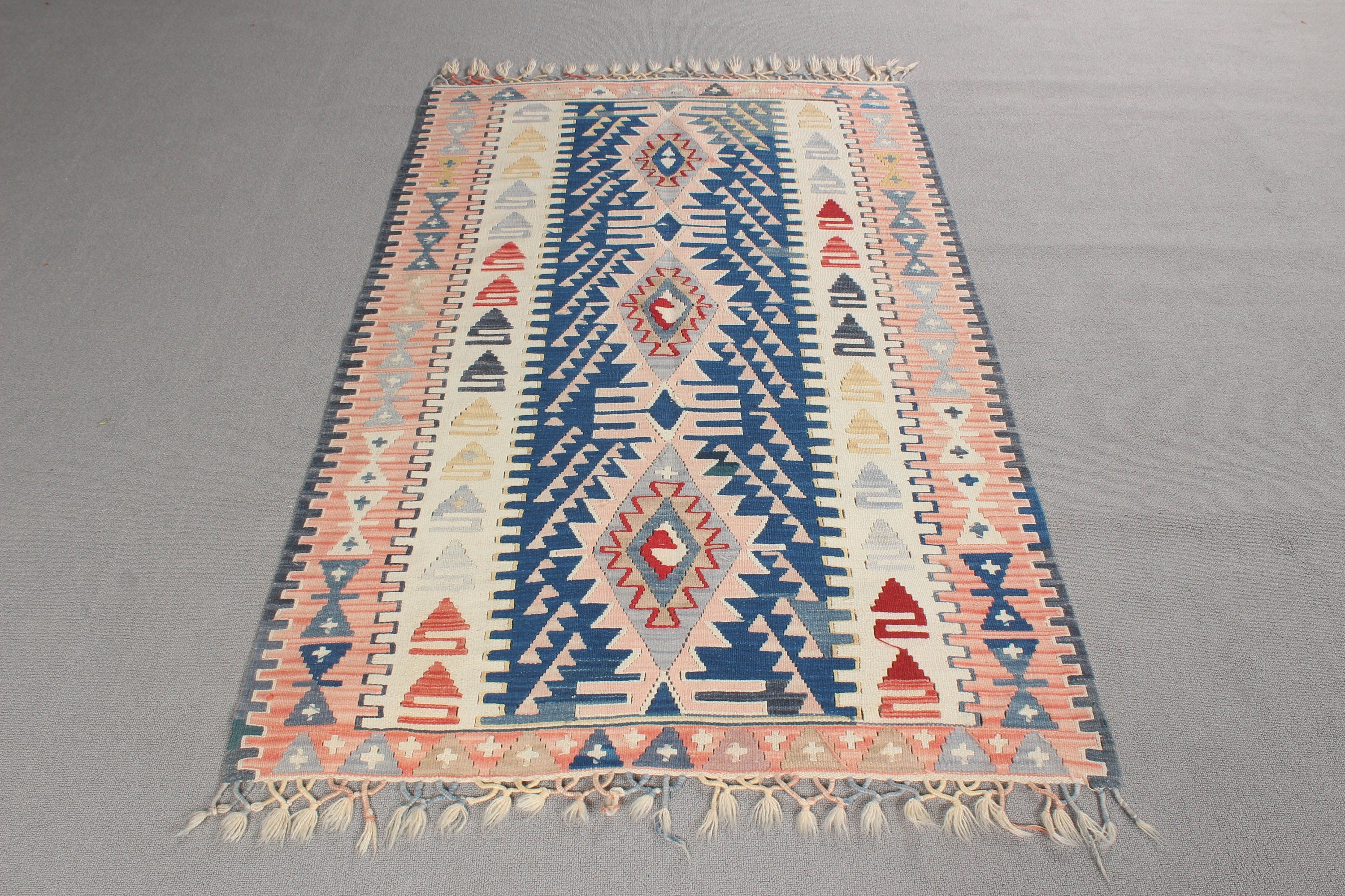 Kitchen Rugs, Beige Geometric Rug, Bedroom Rugs, 3.5x5.5 ft Accent Rug, Vintage Rug, Kilim, Turkish Rug, Home Decor Rug, Nursery Rugs