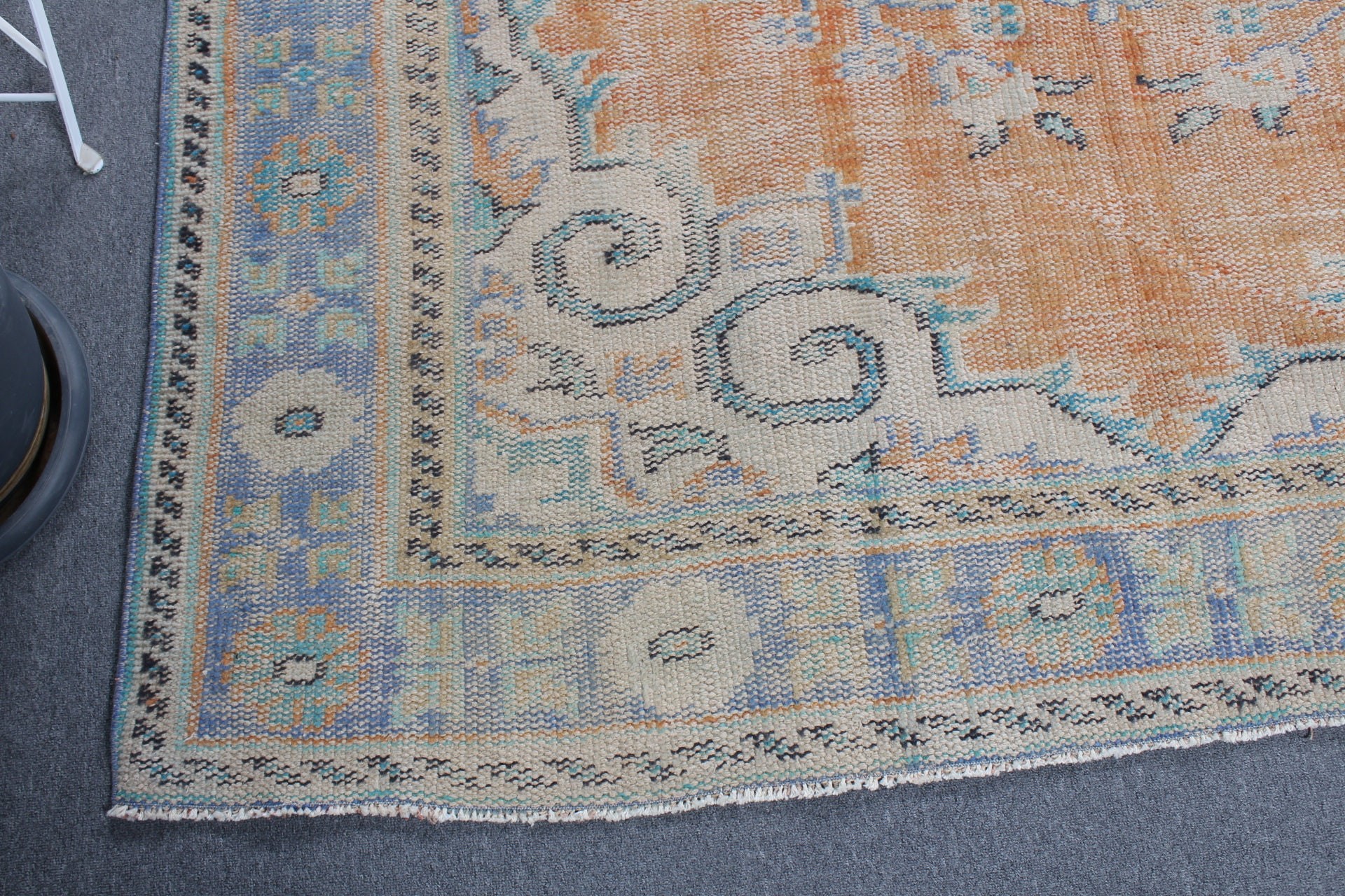 Moroccan Rug, Vintage Rug, Floor Rug, Dining Room Rug, Orange Home Decor Rugs, Living Room Rug, Turkish Rug, 6.4x9.8 ft Large Rugs, Old Rug