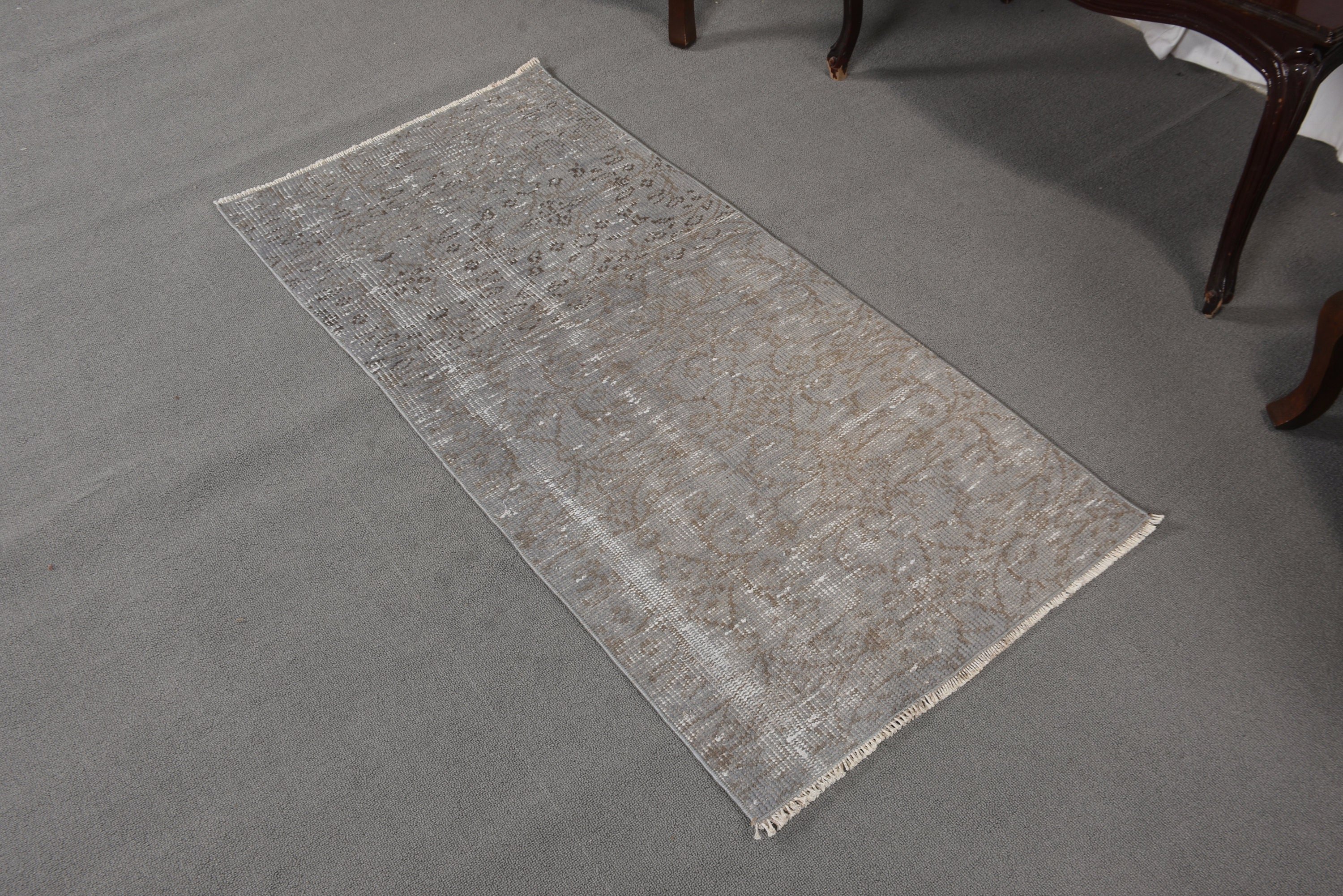 Luxury Rugs, Statement Rug, Neutral Rugs, Gray Floor Rug, Kitchen Rugs, 2.1x4.6 ft Small Rugs, Turkish Rug, Vintage Rug, Small Boho Rug